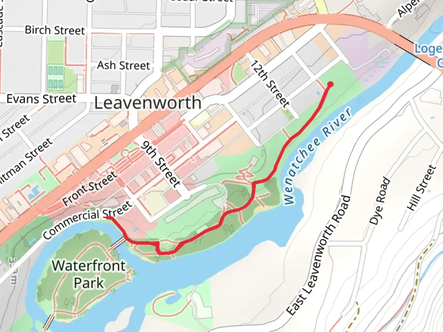 An image depicting the trail Pea Wine and West Trail - Waterfront Park and its surrounding area.