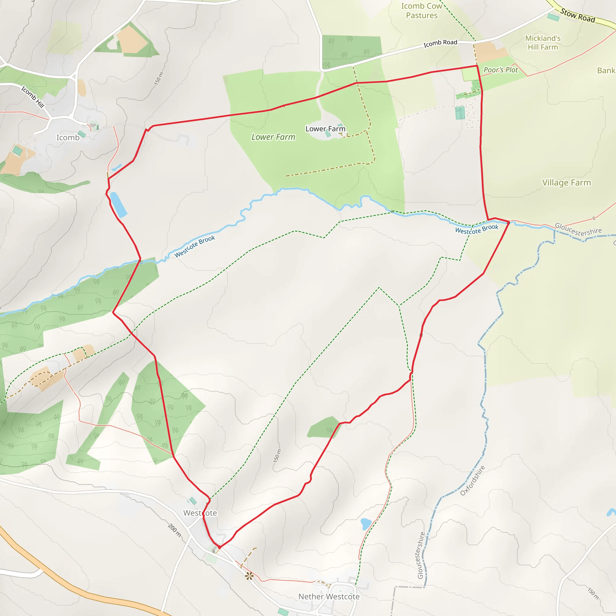 Westcote Loop mobile static map