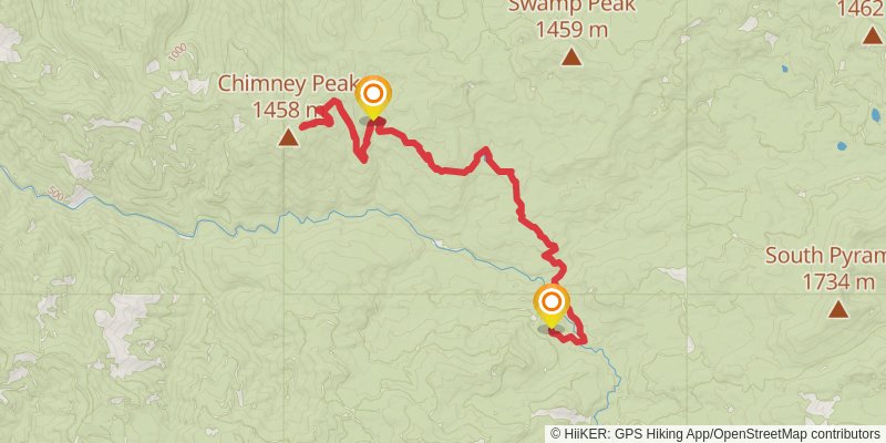 Chimney Peak Trail stage 2 Map