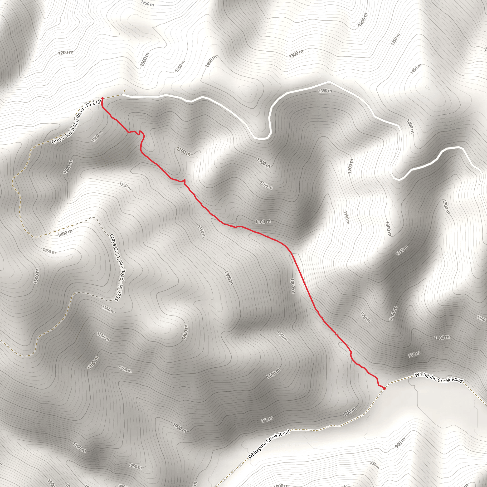 Grays Gulch Trail mobile static map