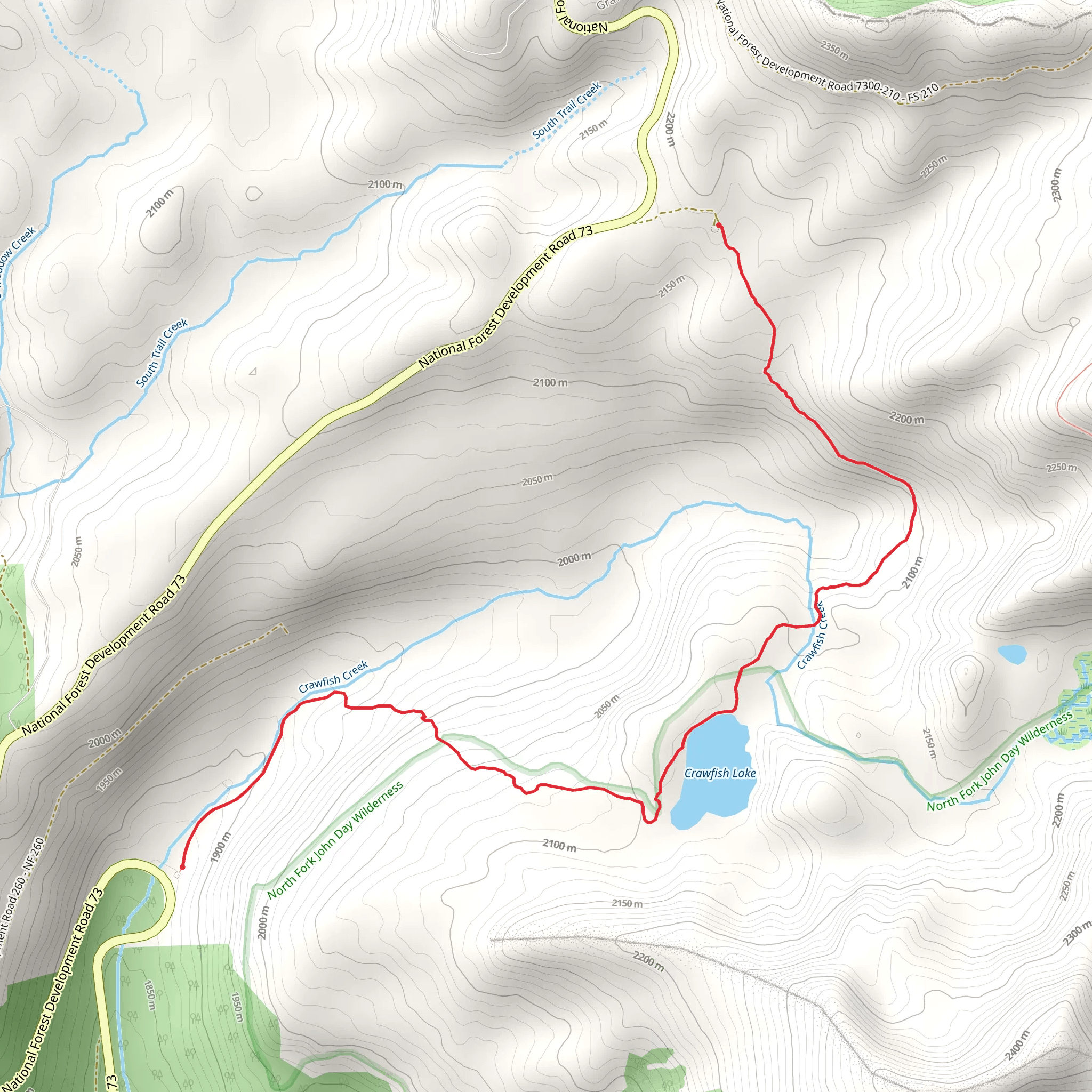 Crawfish Lake Trail mobile static map