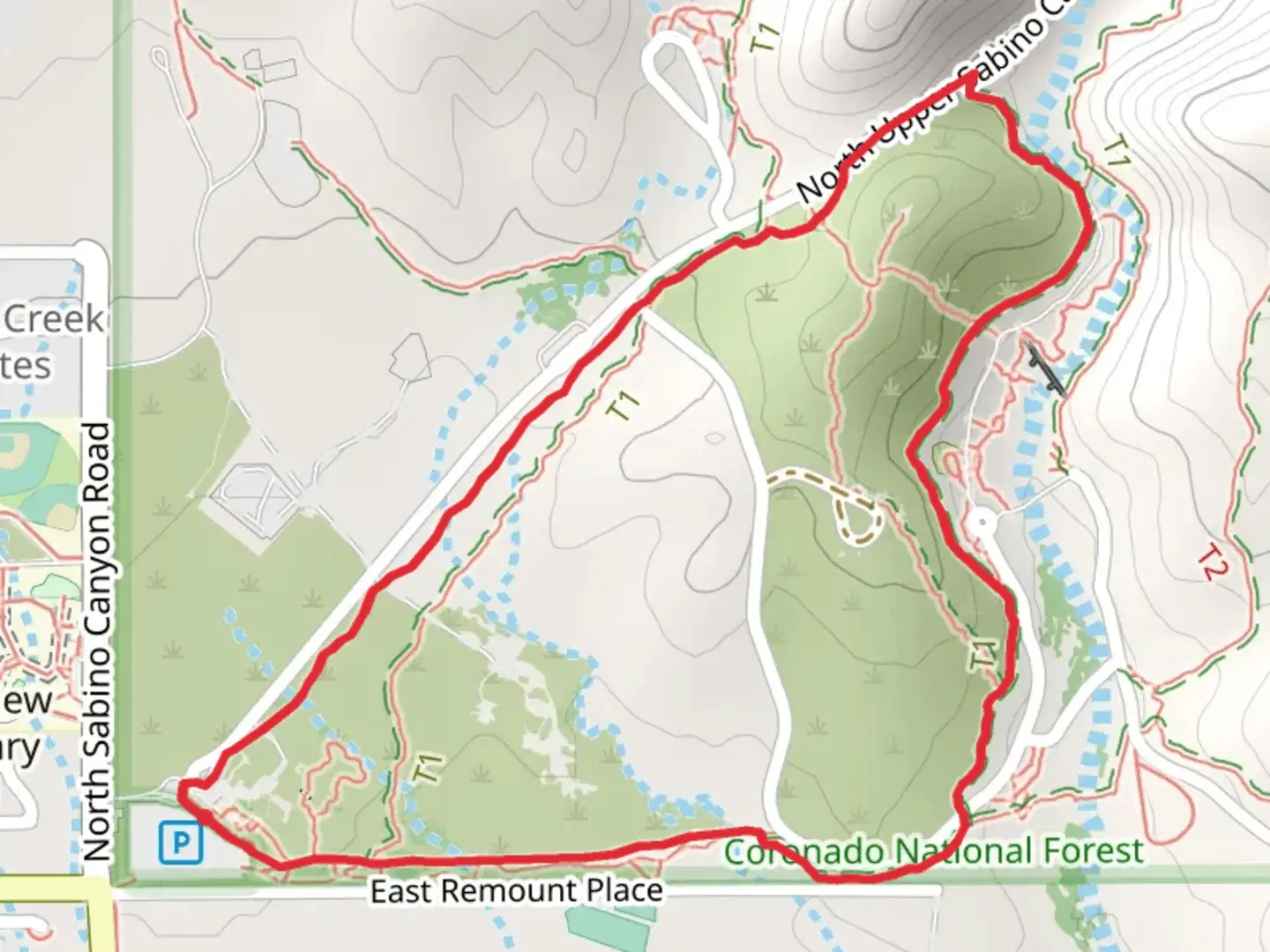 An image depicting the trail Sabino Canyon Recreation Area Loop and its surrounding area.