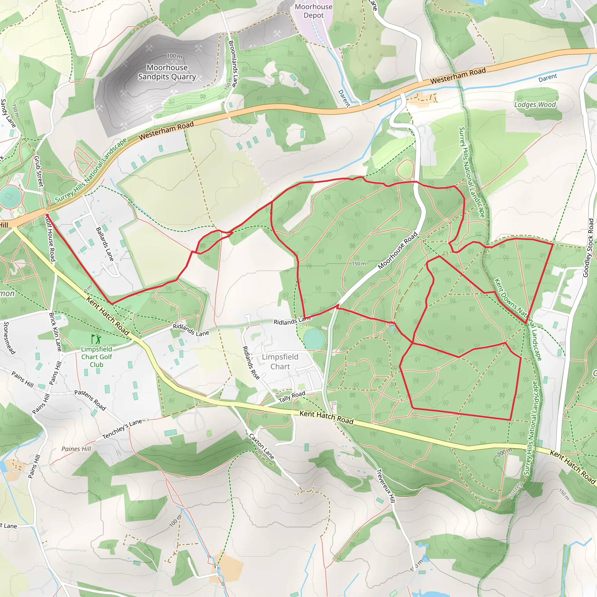 The High Chart and Greensand Way mobile static map