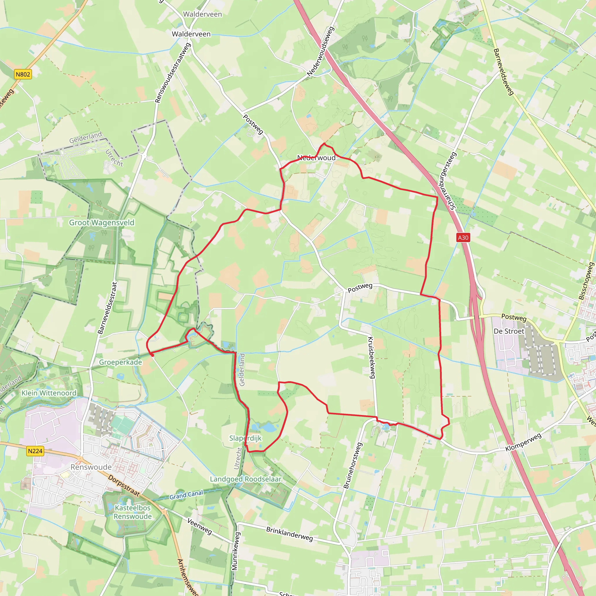 Nederwoudsepad Loop mobile static map