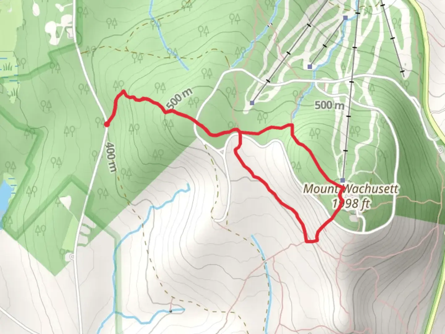 An image depicting the trail West side Trail and Semuhenna Trail Loop and its surrounding area.
