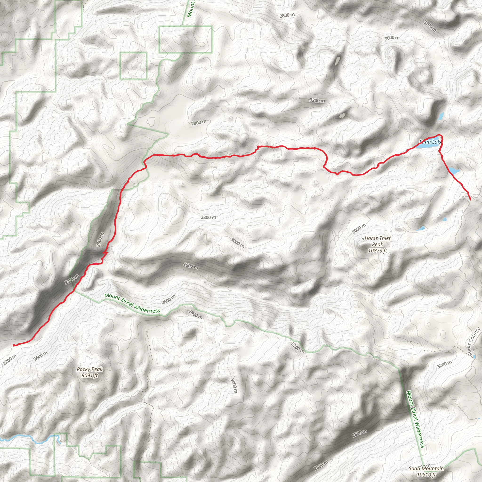 Luna Lake Trail mobile static map