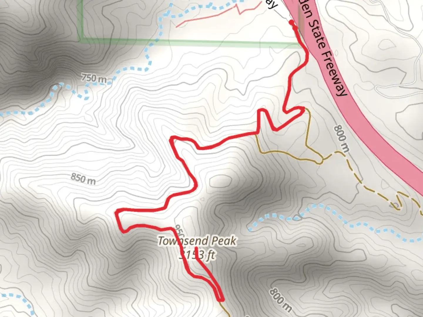 An image depicting the trail Townsend Peak and its surrounding area.