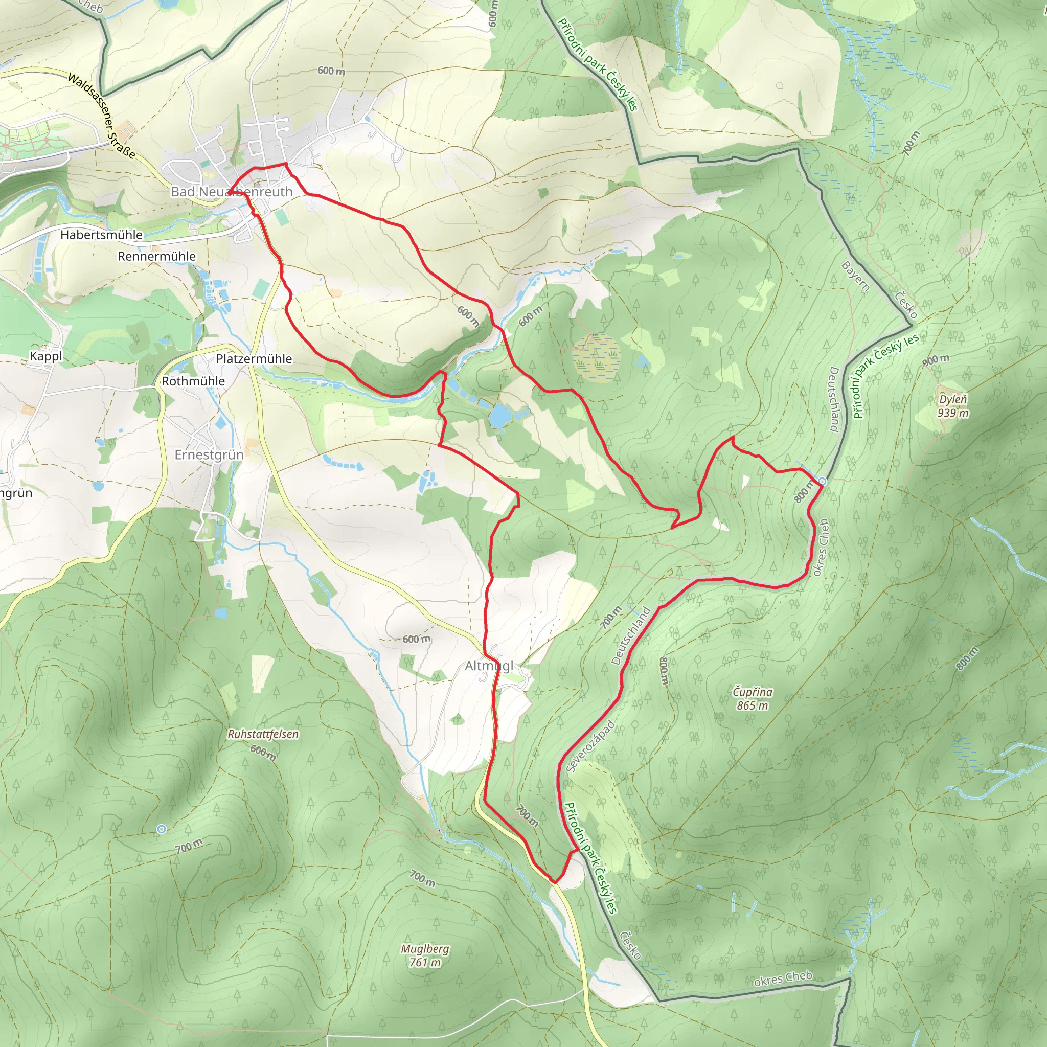 Tillenweg and Alter Herrgott - Granatnrunnen mobile static map