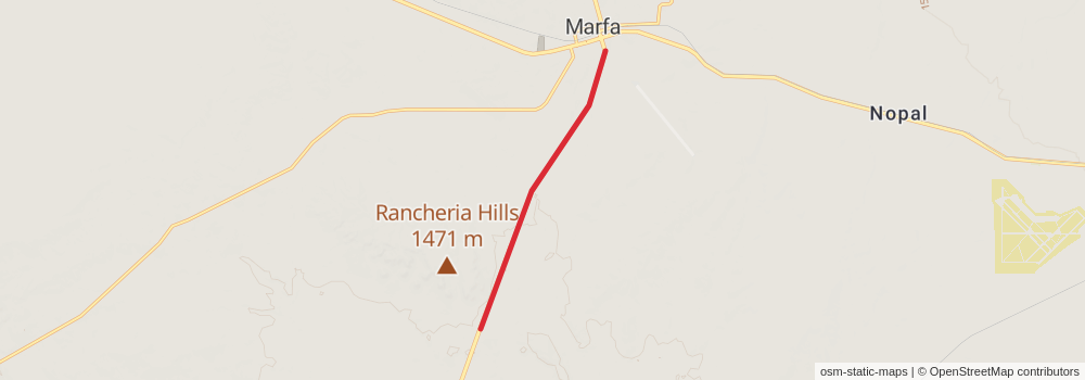 American Perimeter Trail - Texas Primary stage 21 Map