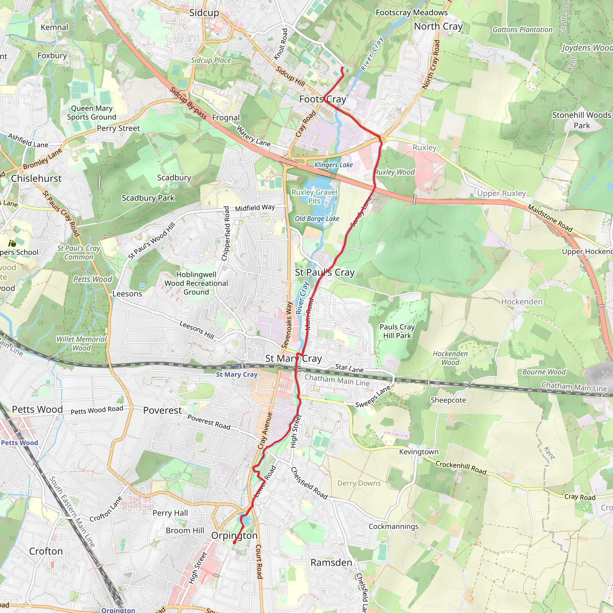 Cray Riverway mobile static map