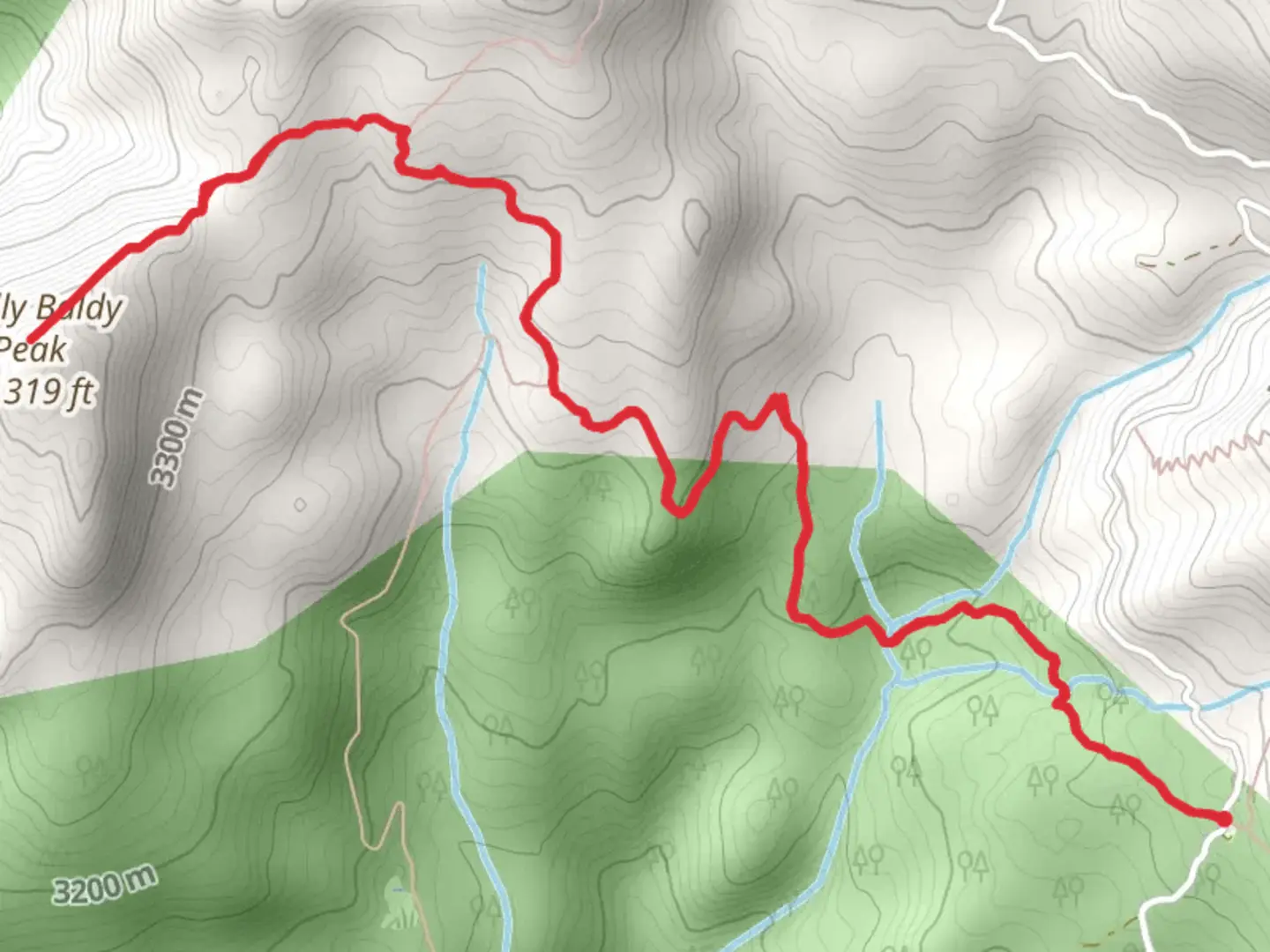 An image depicting the trail Shelly Baldy Peak via Blue Lake Trail and its surrounding area.