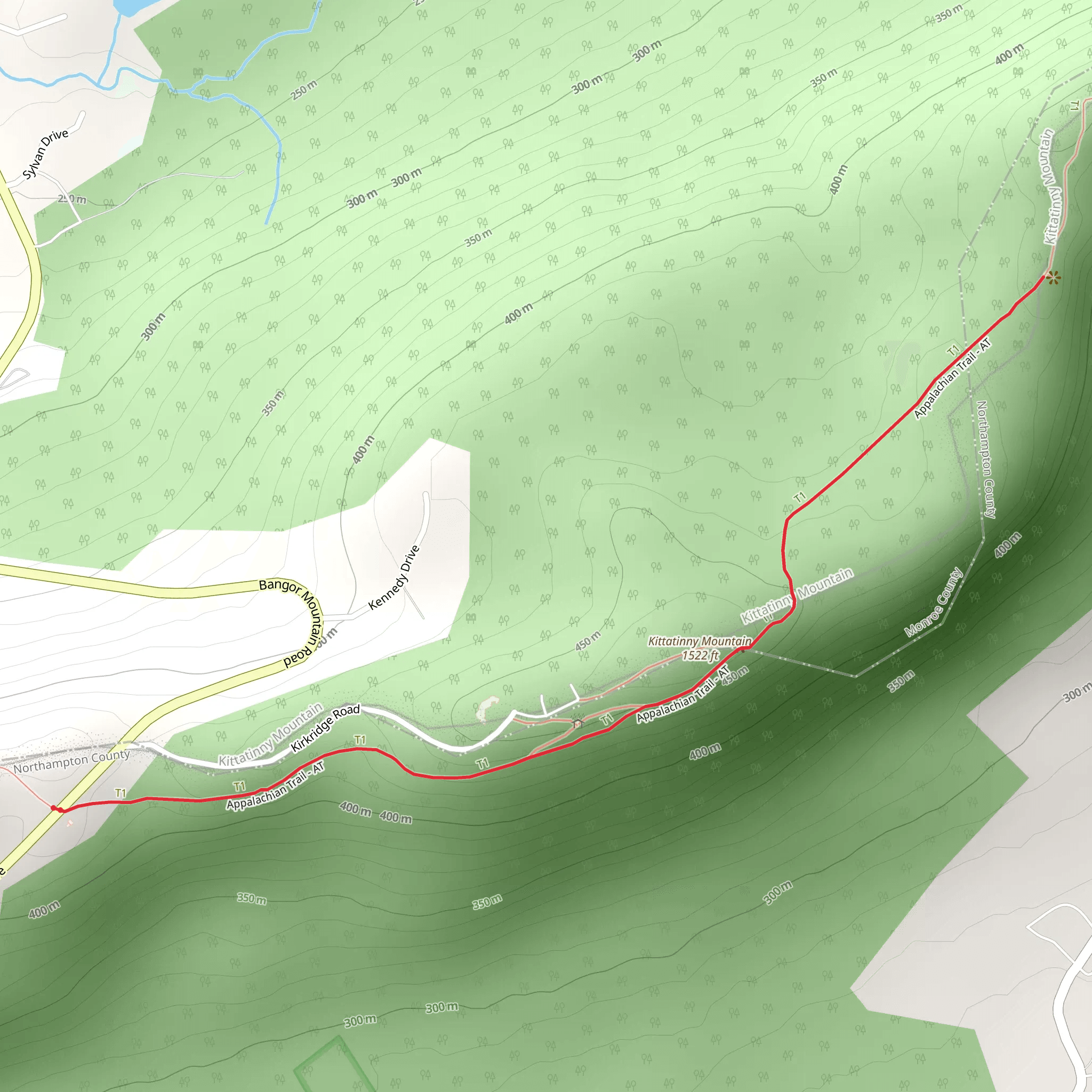 Fox Gap to Kittatinny Mountain Trail mobile static map