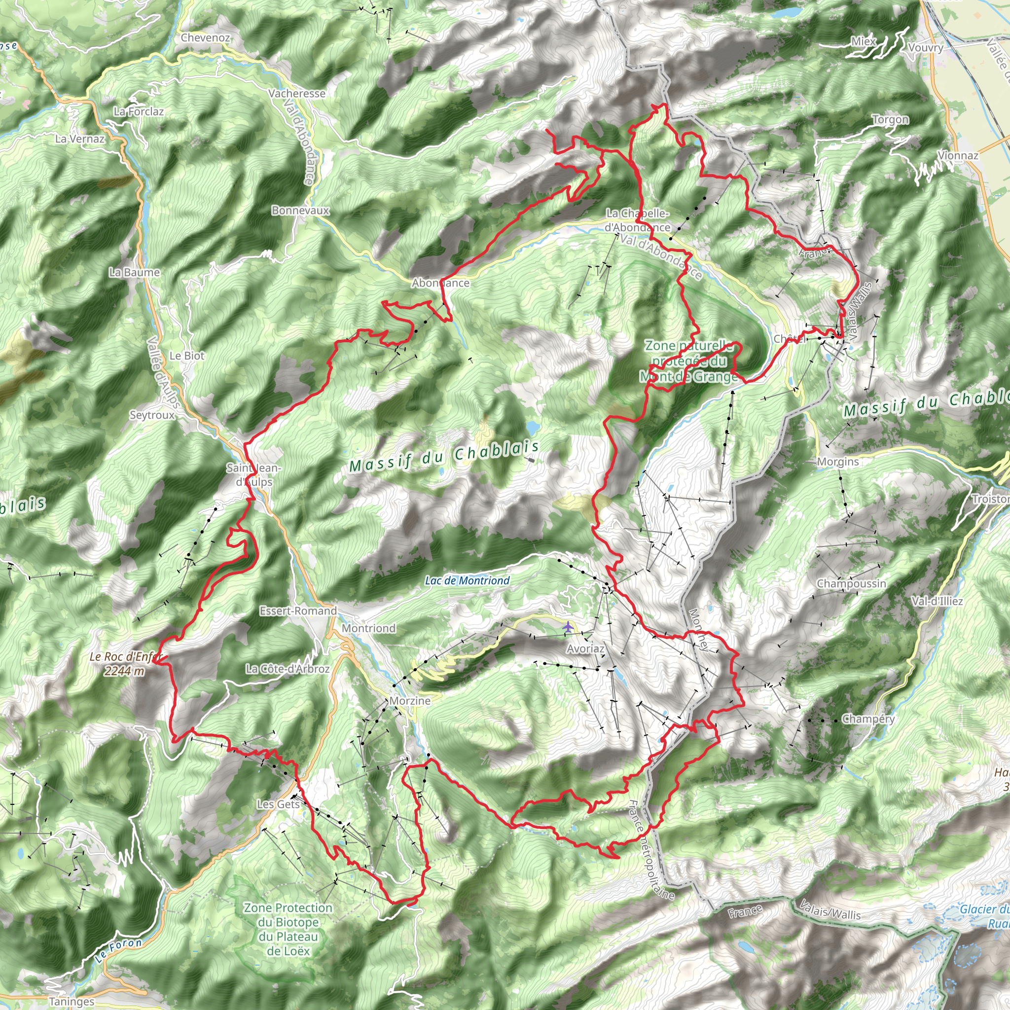 Tour des Portes du Soleil mobile static map