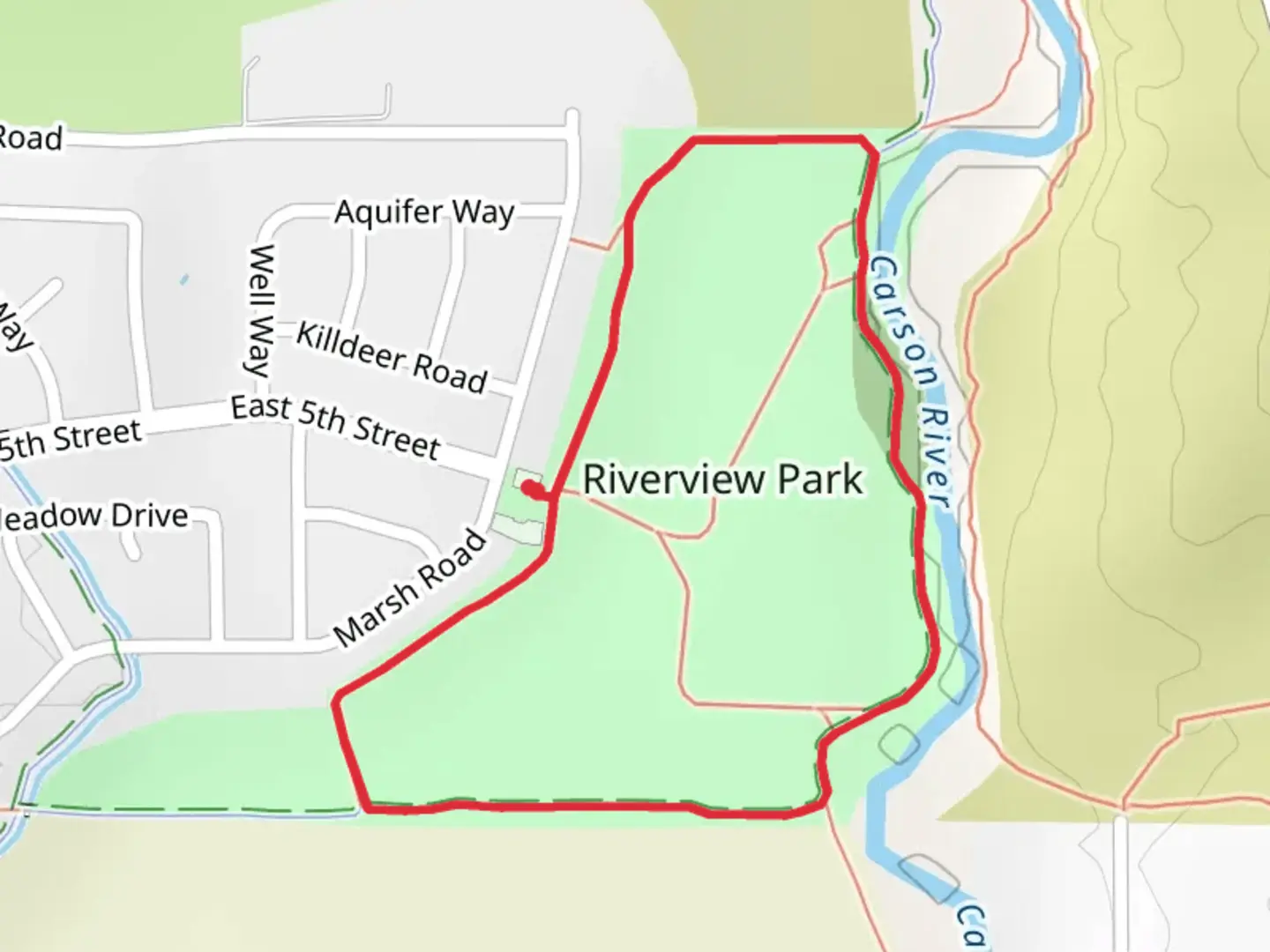 An image depicting the trail Riverview Loop Trail and its surrounding area.