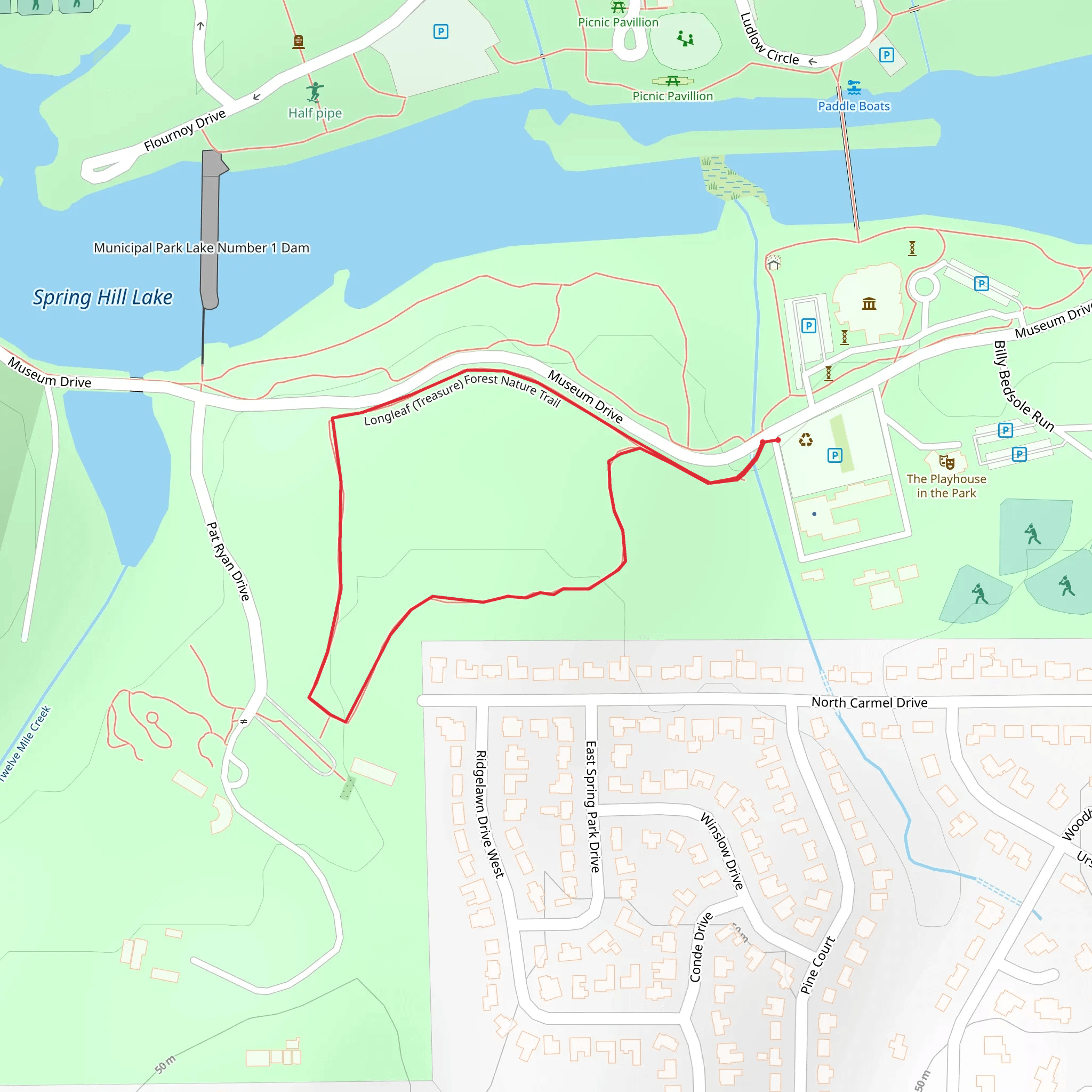 Longleaf - Treasure Forest Nature Loop Trail mobile static map