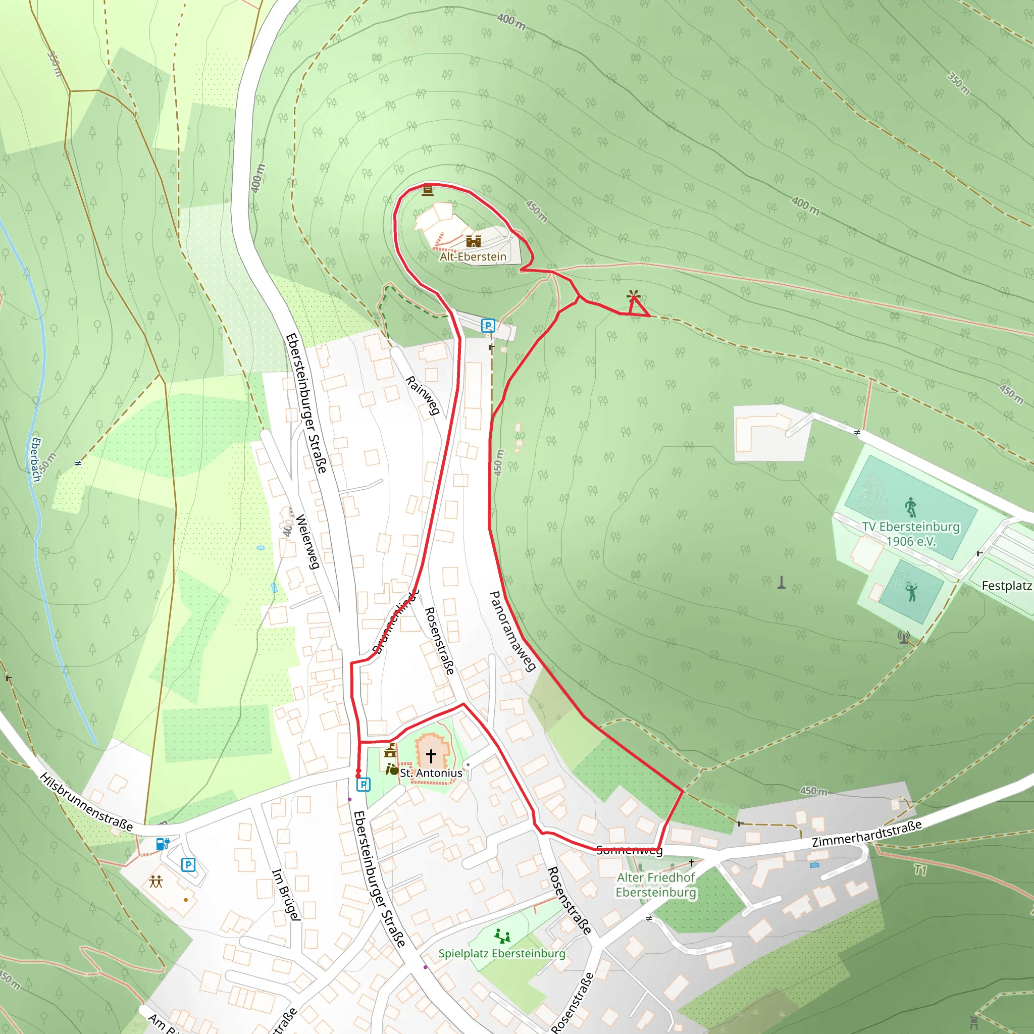 Rainweg and Panoramaweg Loop mobile static map