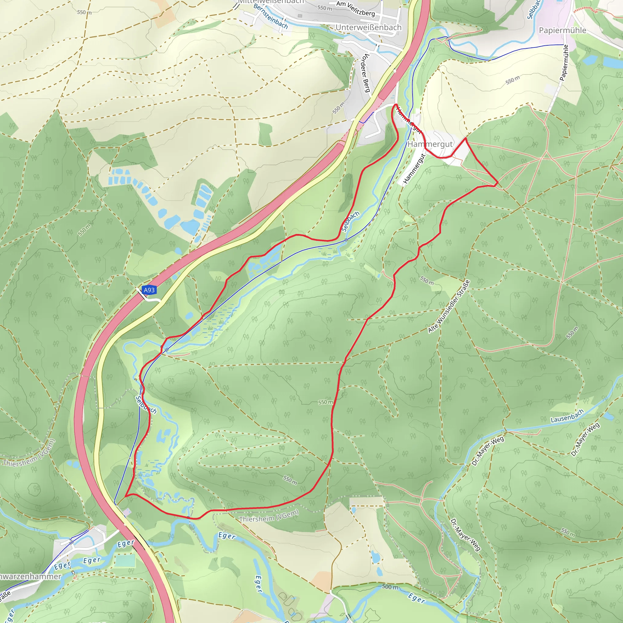 Rundwanderweg Selb Loop mobile static map