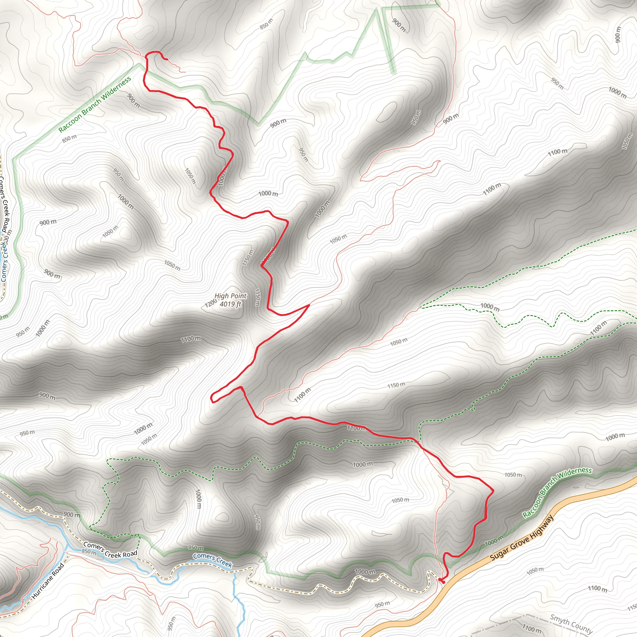 Dickey Gap and High Point mobile static map