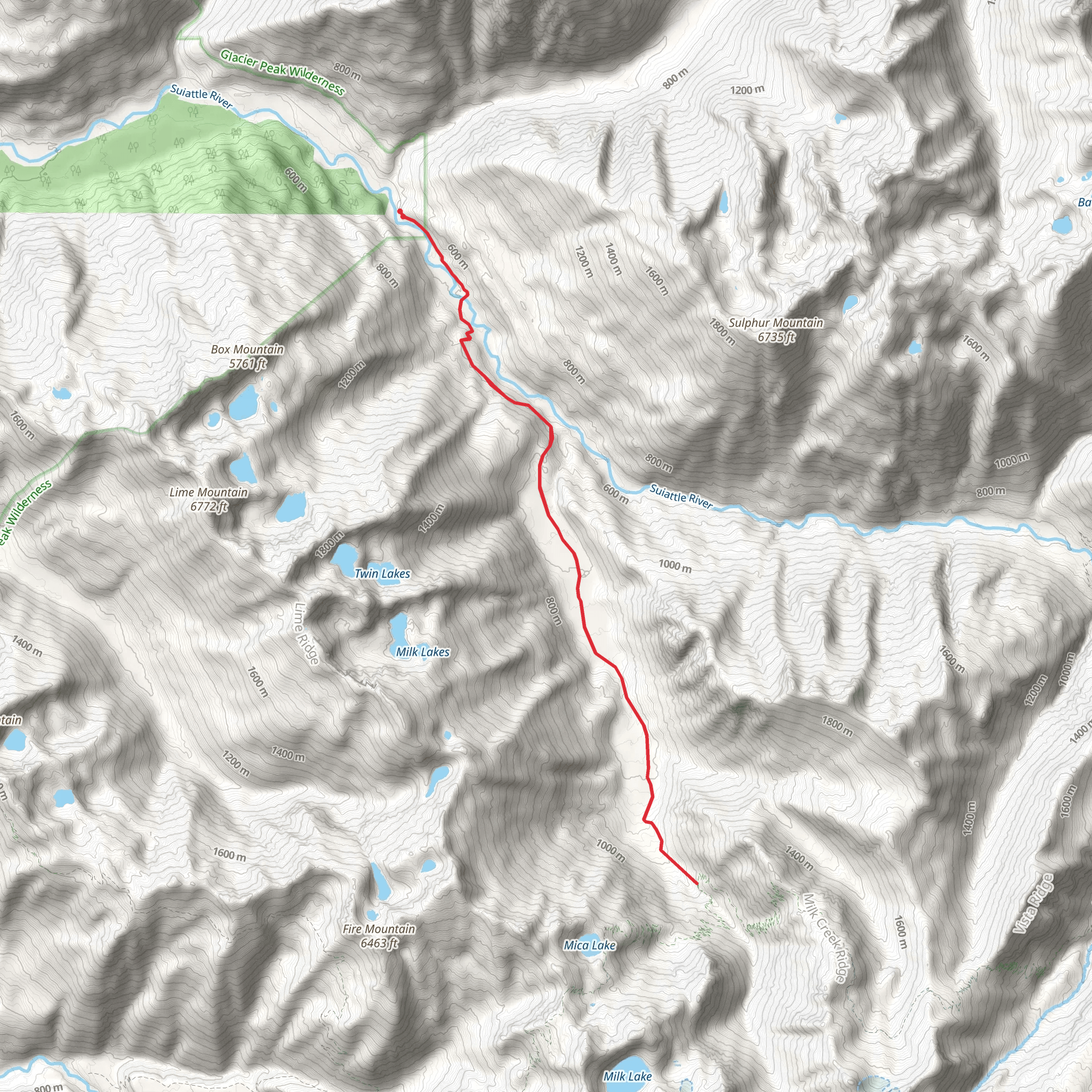 Milk Creek Trail mobile static map