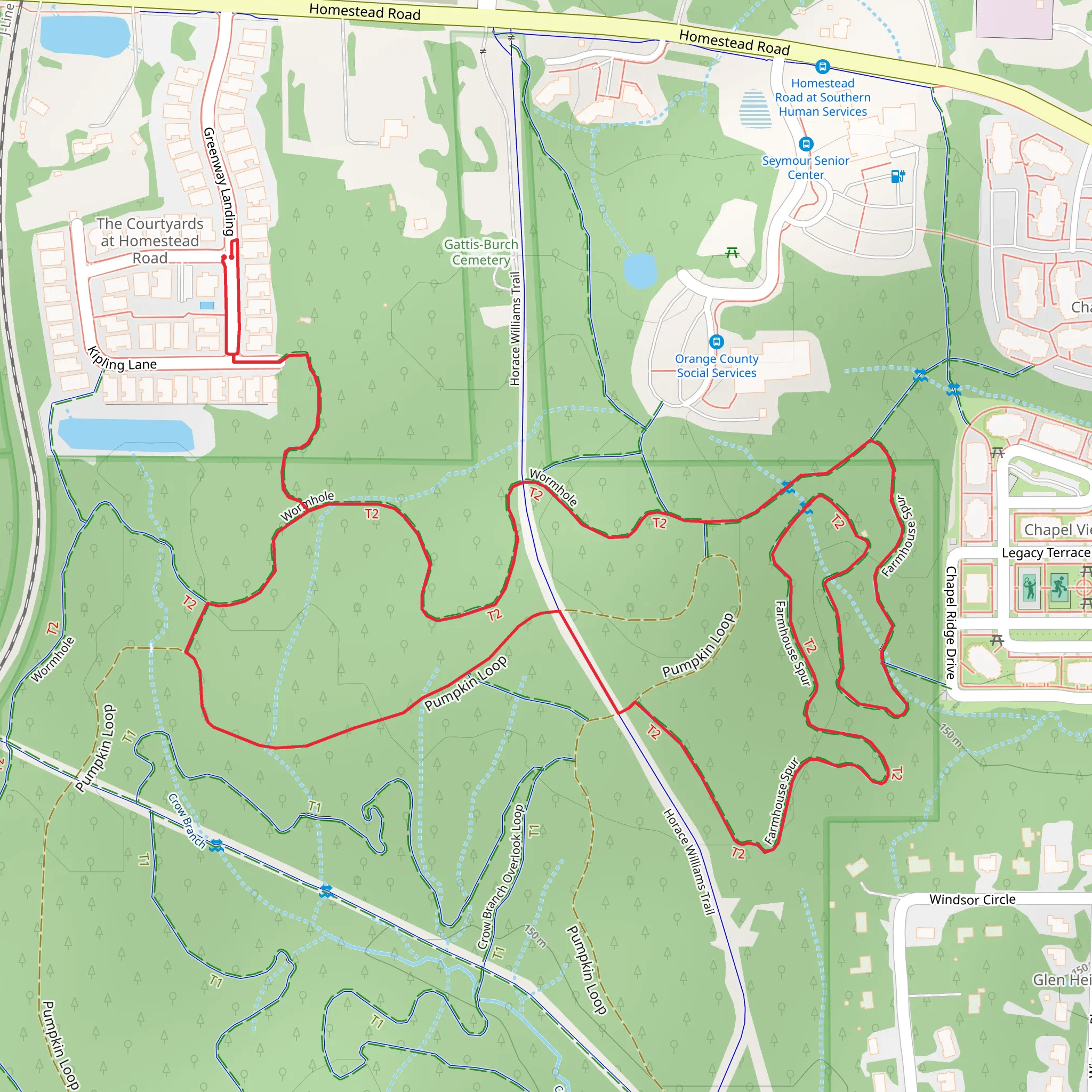 Wormhole, Farmhouse Spur and Pumpkin Loop mobile static map