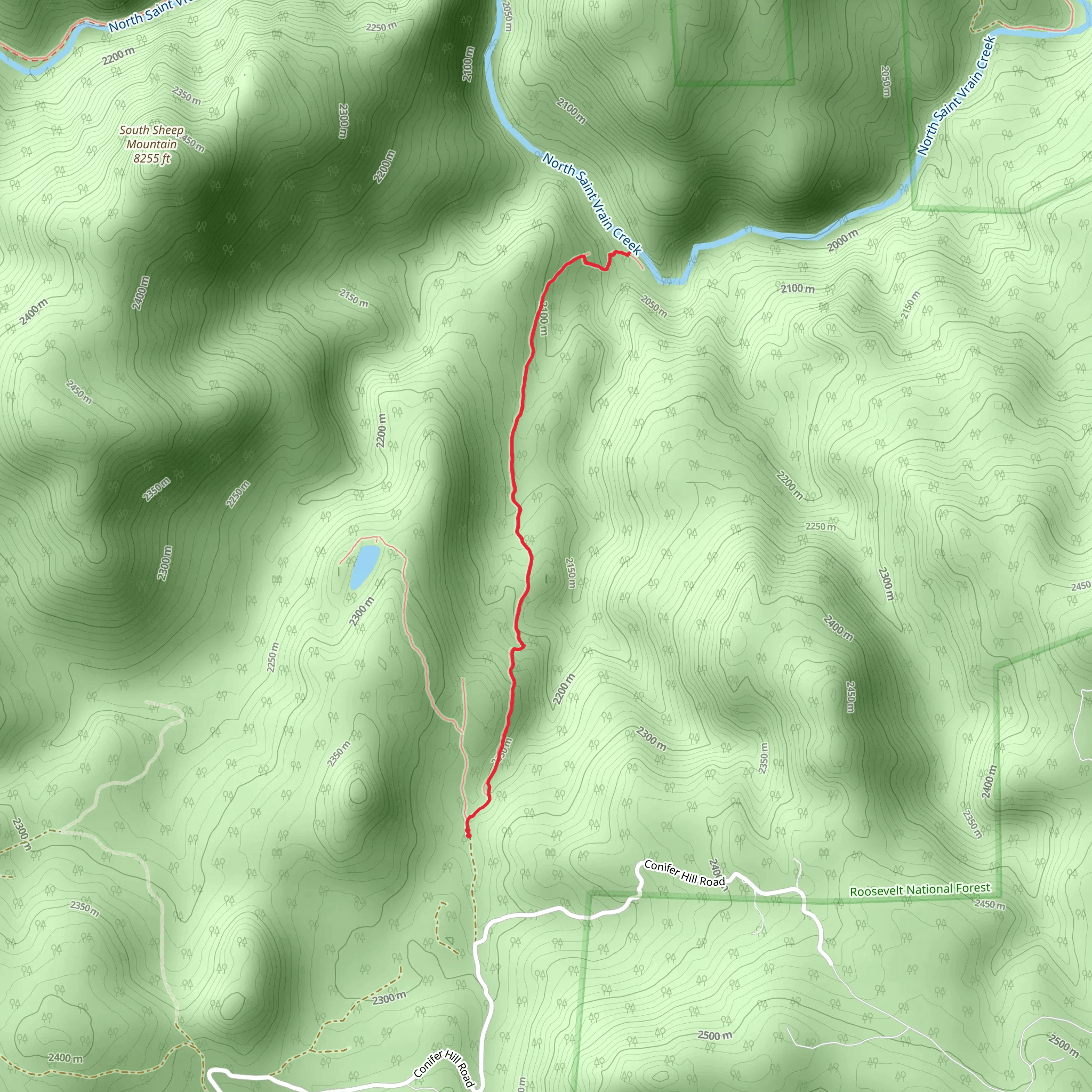 Dry Saint Vrain Trail mobile static map