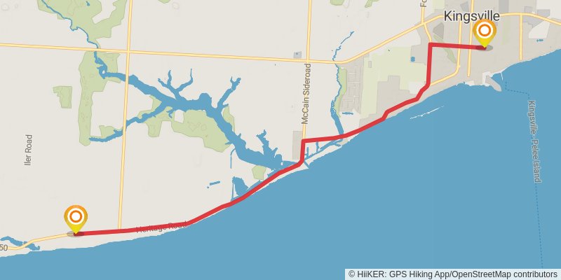 Waterfront Trail stage 55 Map