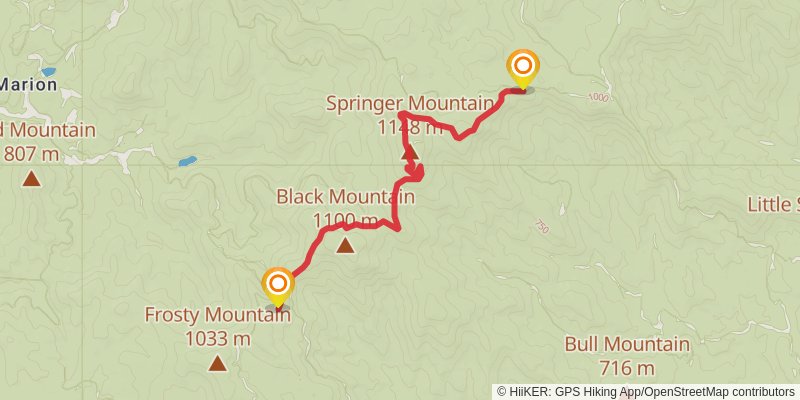 Southeastern Serpentine Trail stage 59 Map