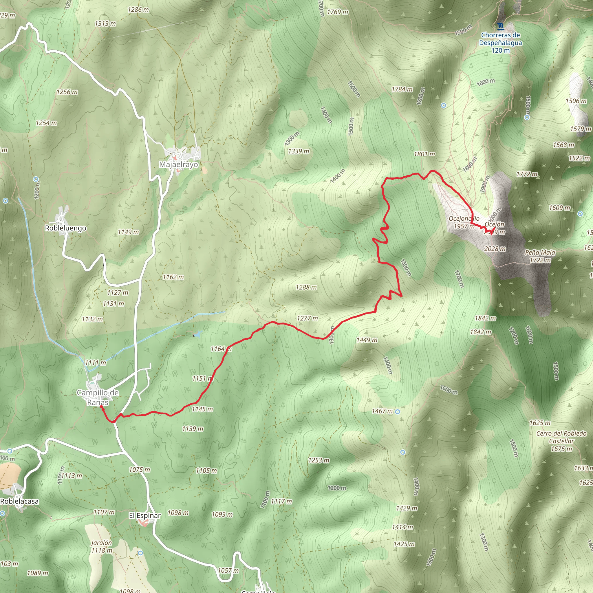 Campillo de Ranas - Pico Ocejón PR GU 1 mobile static map