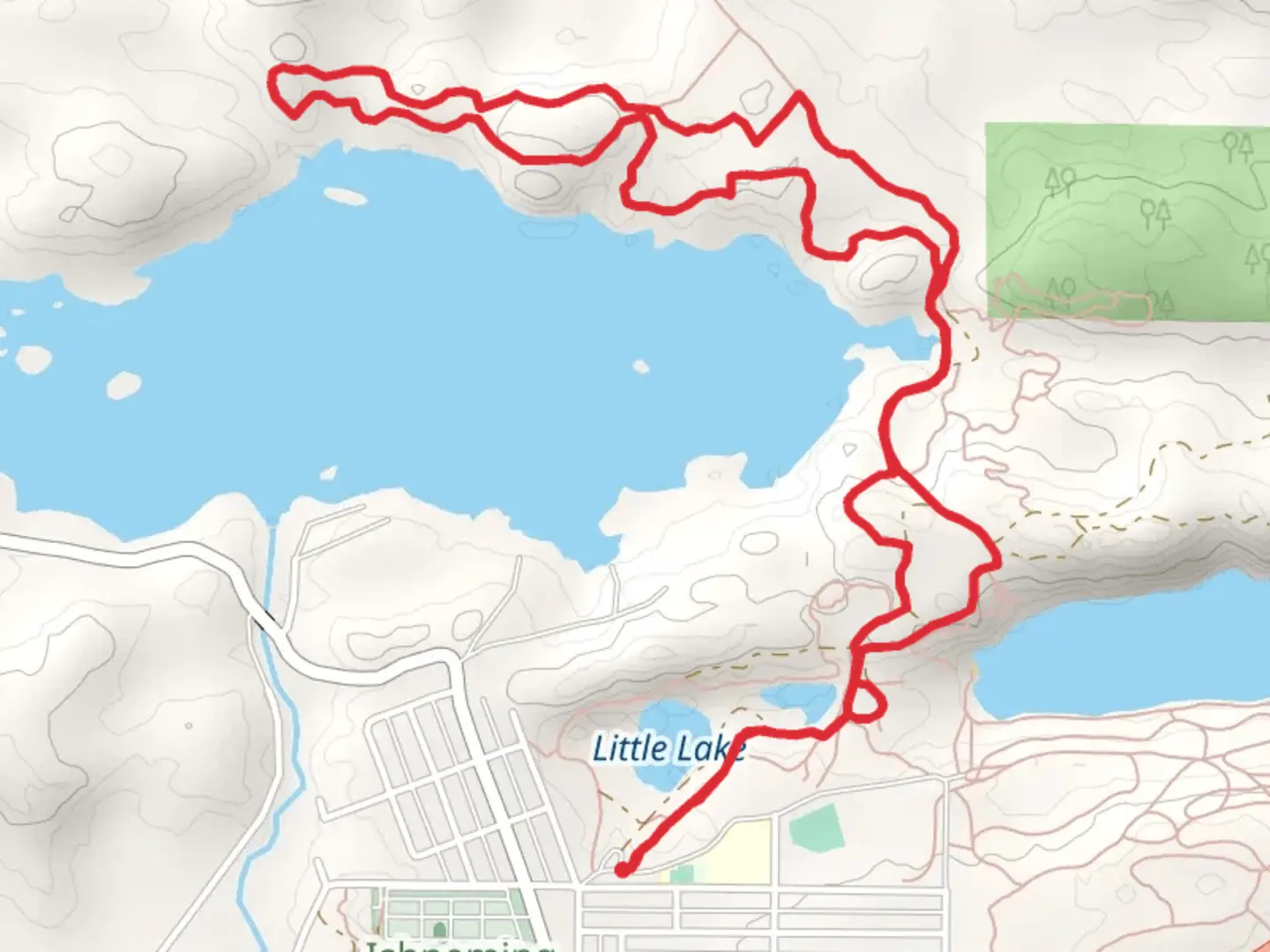 An image depicting the trail Baby Lake and Deer Lake Loop Trail and its surrounding area.