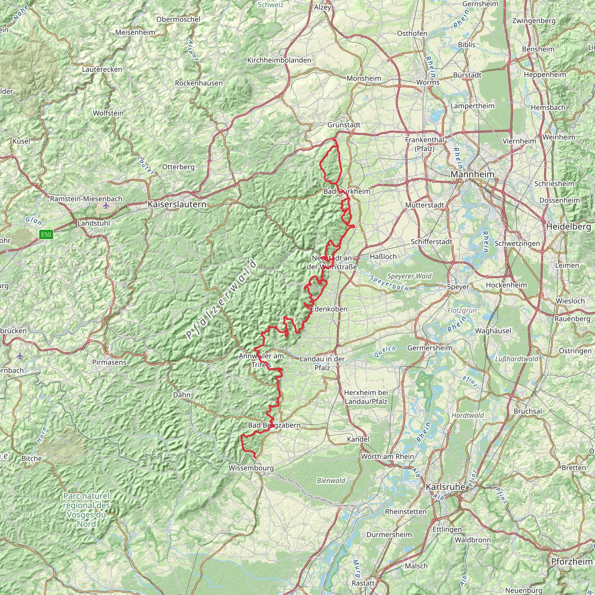 Pfälzer Weinsteig mobile static map