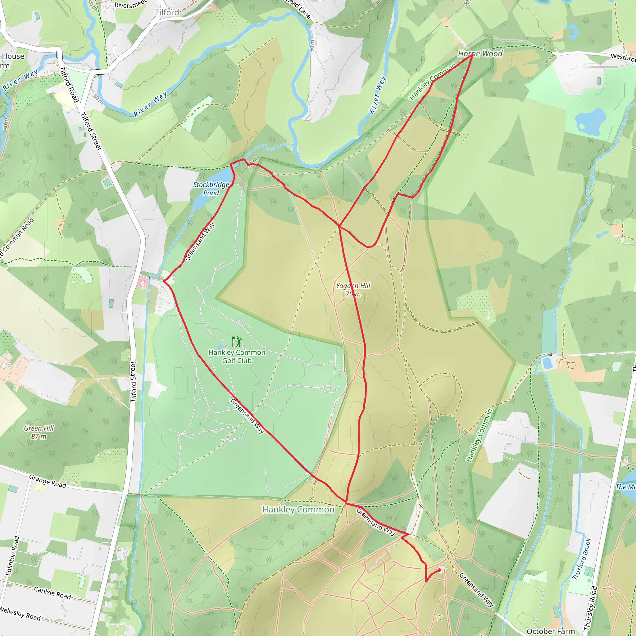 Yagden Hill and Stockbridge Pond Loop mobile static map