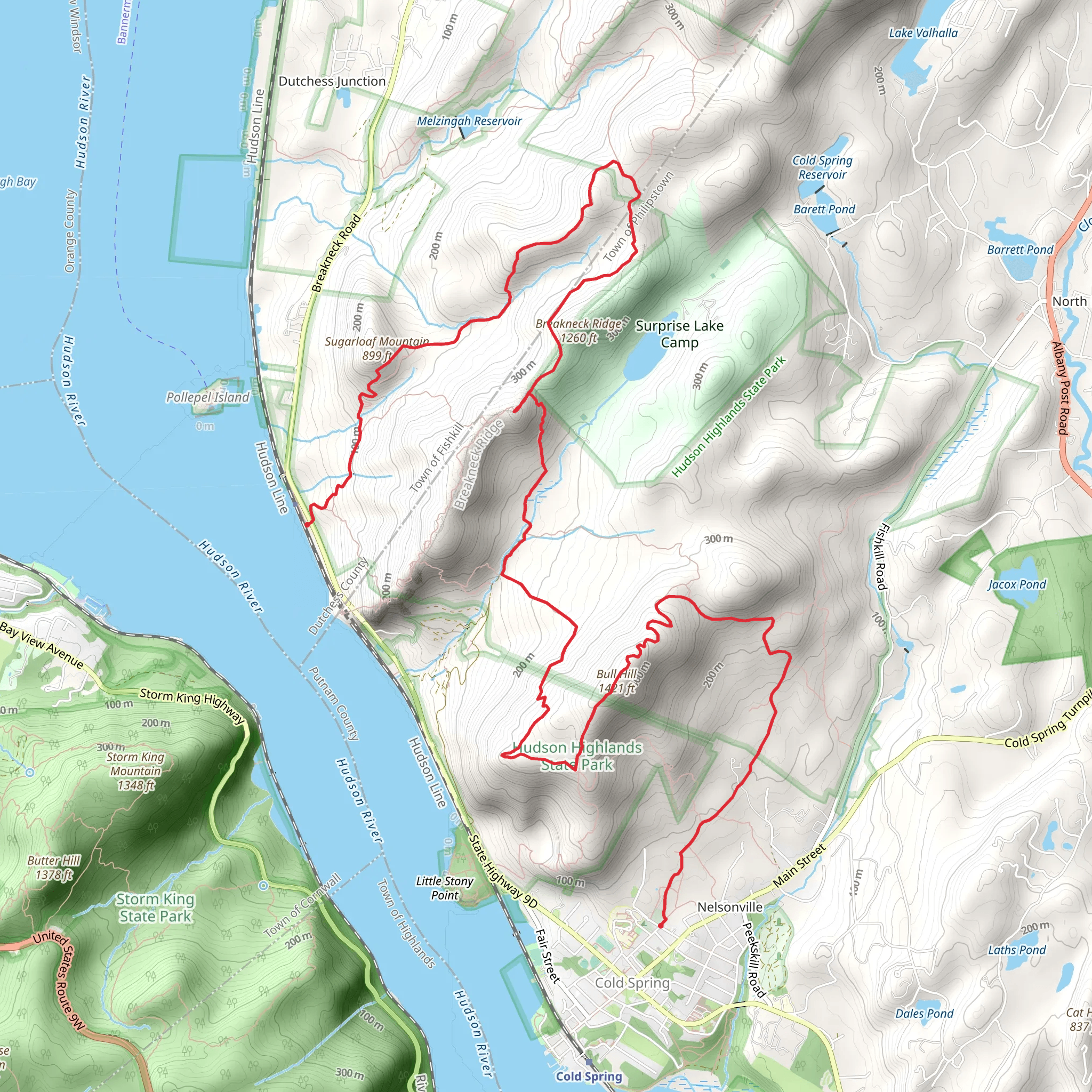 Bull Hill - Mt Taurus via Undercliff Trail mobile static map
