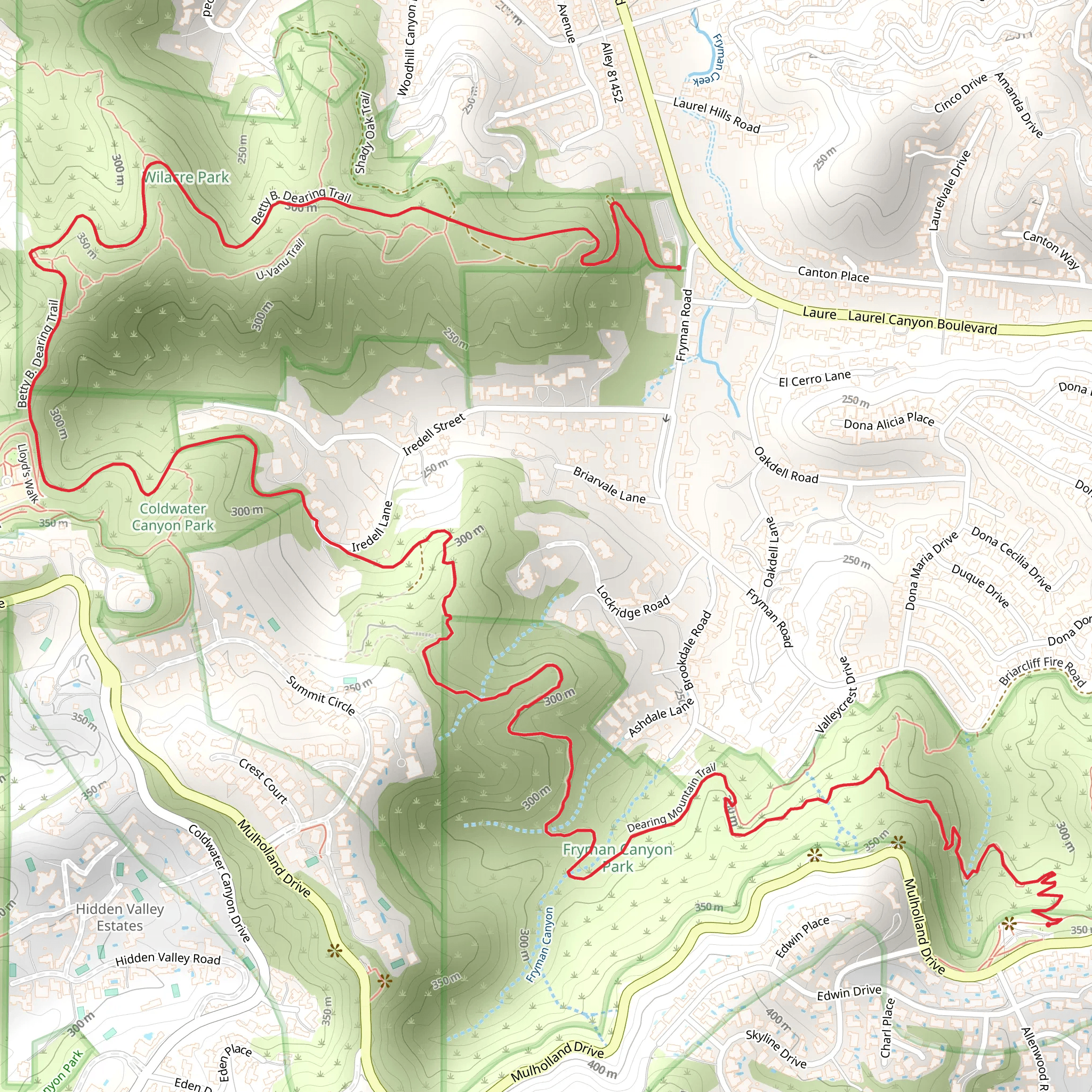 Betty B Dearing and Dearing Mountain Trail mobile static map