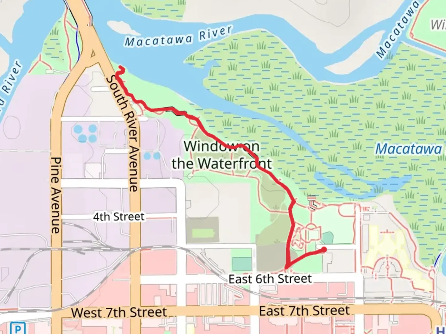 An image depicting the trail Riverview Park Walk and its surrounding area.