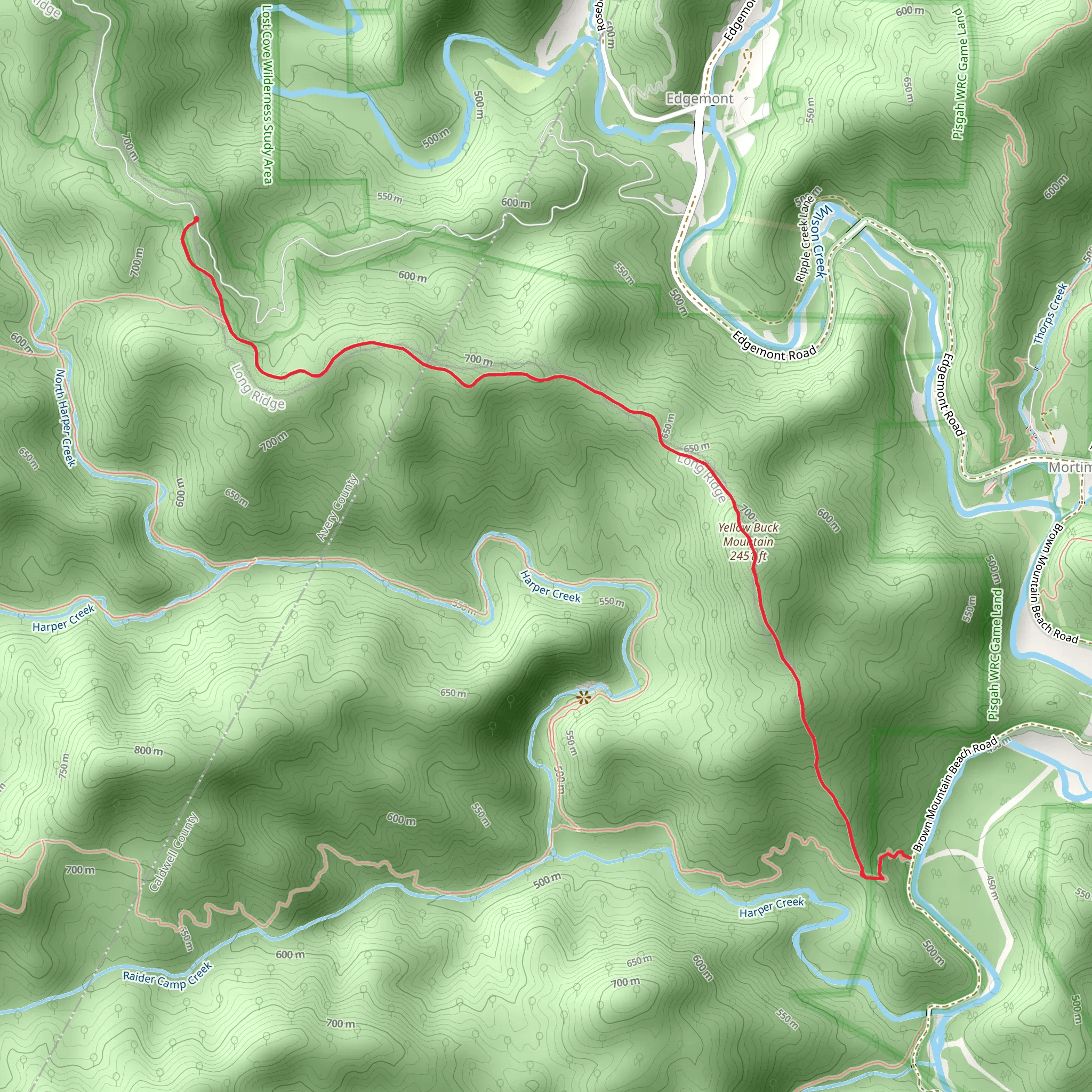 Yellow Buck Trail mobile static map