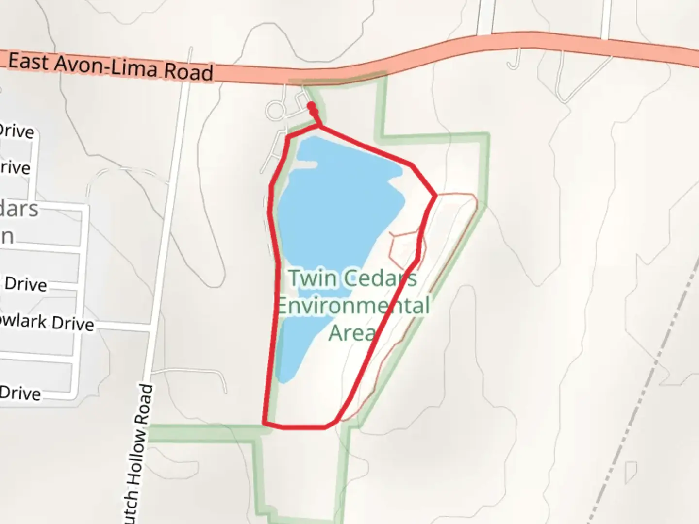 An image depicting the trail Twin Cedars Loop Trail and its surrounding area.