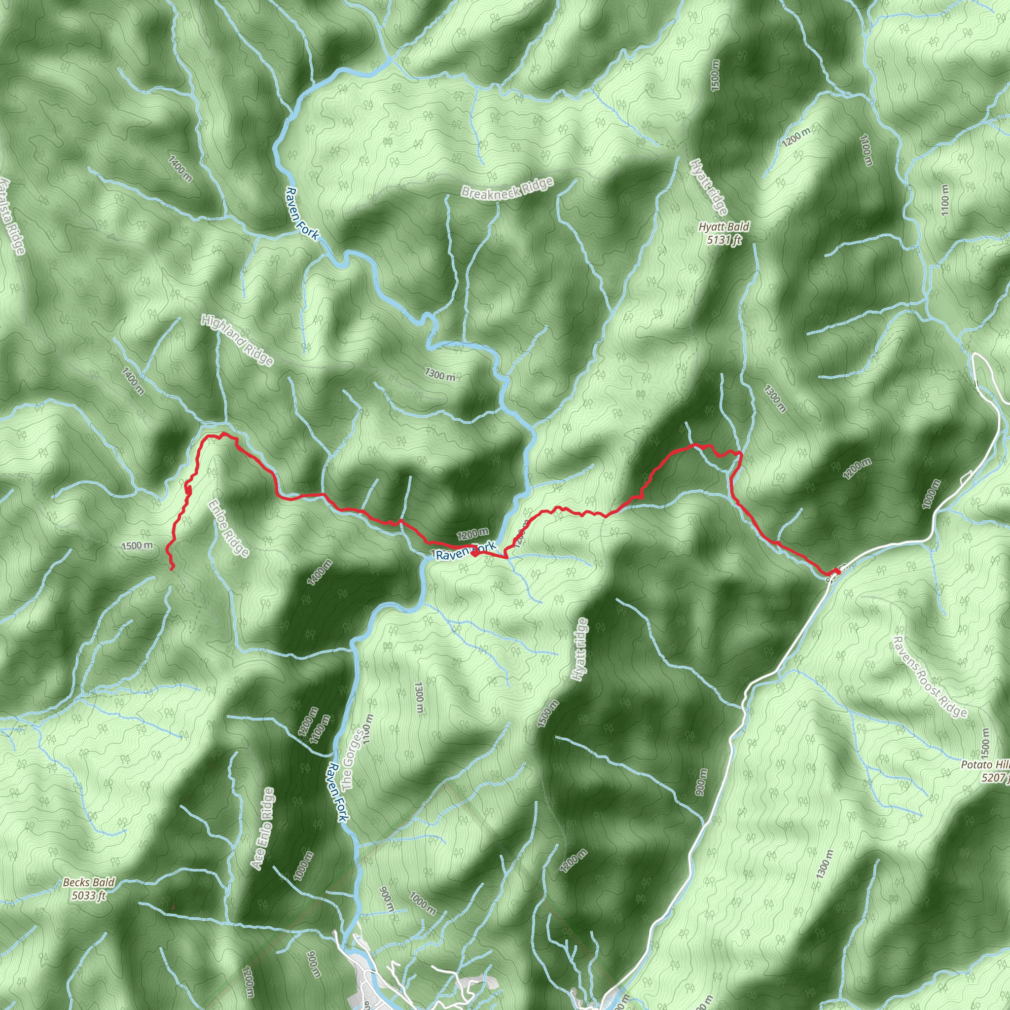 Enloe Creek via Hyatt Ridge Trail mobile static map