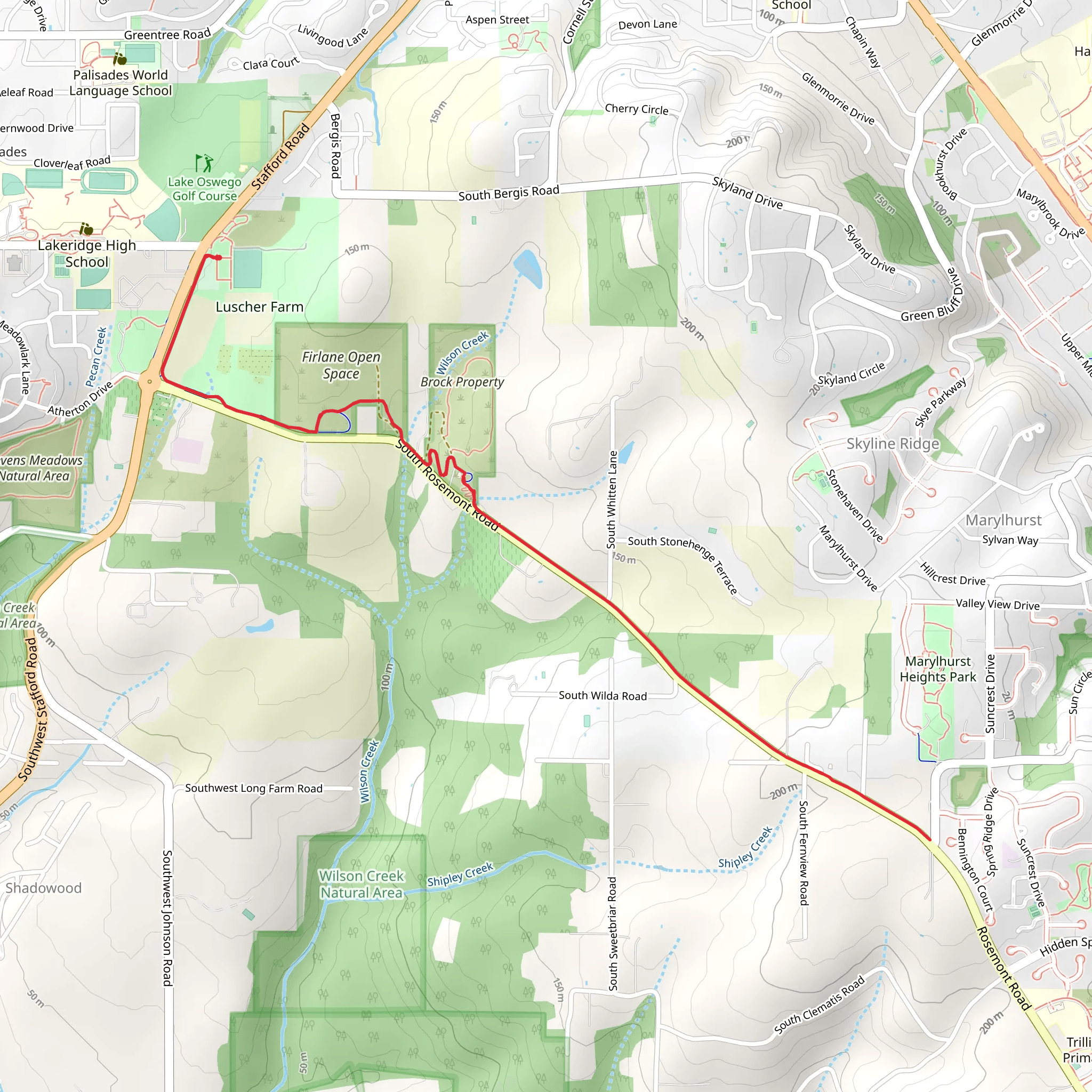 Rosemont Path at Luscher Farm mobile static map
