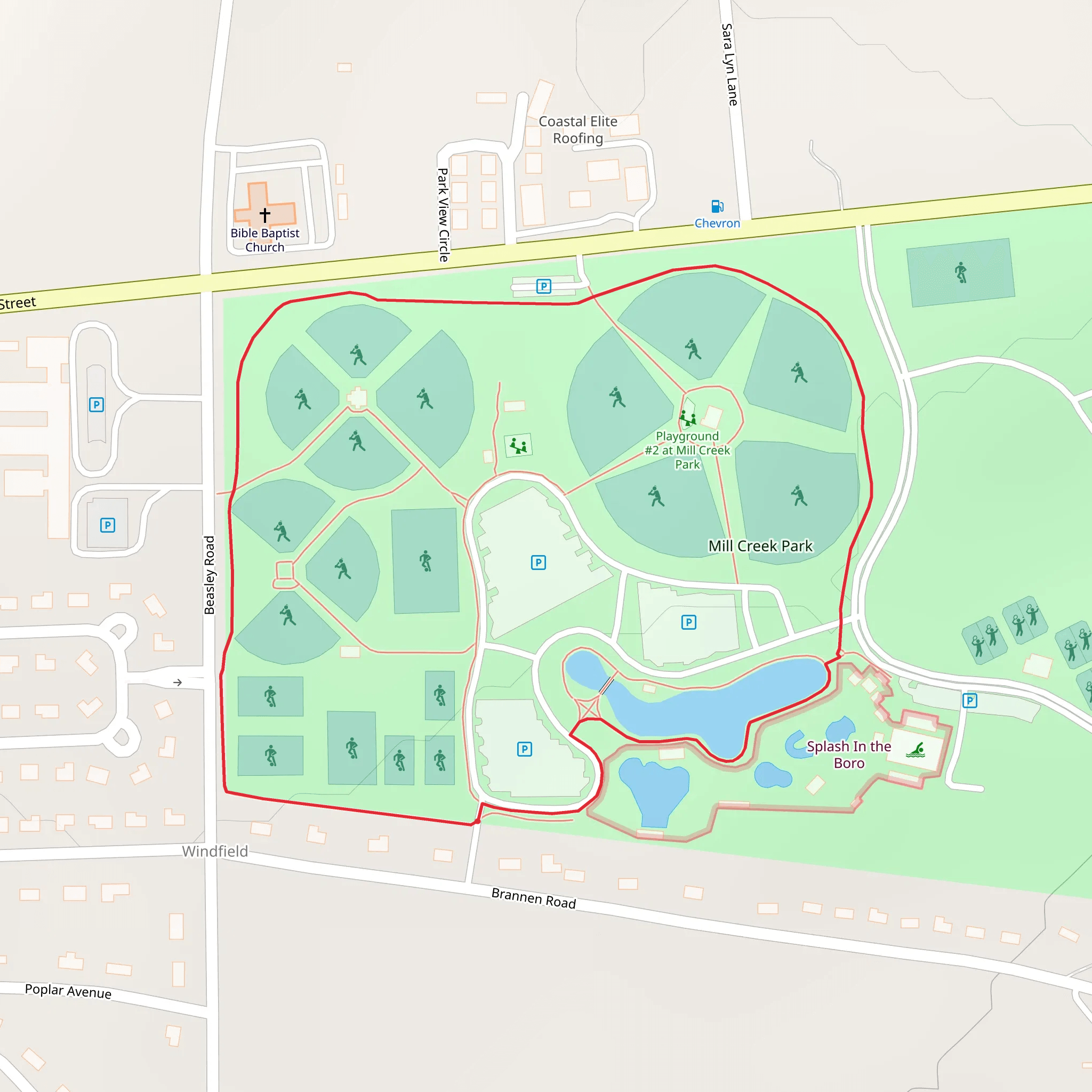 Mill Creek Park Loop mobile static map