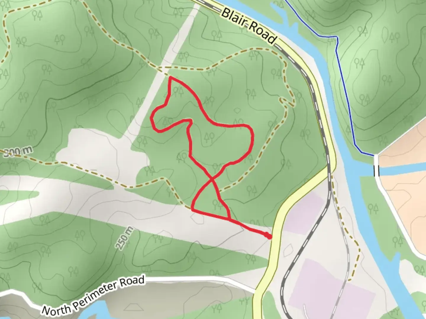 An image depicting the trail Black Oak Ridge Conservation Easement Loop and its surrounding area.