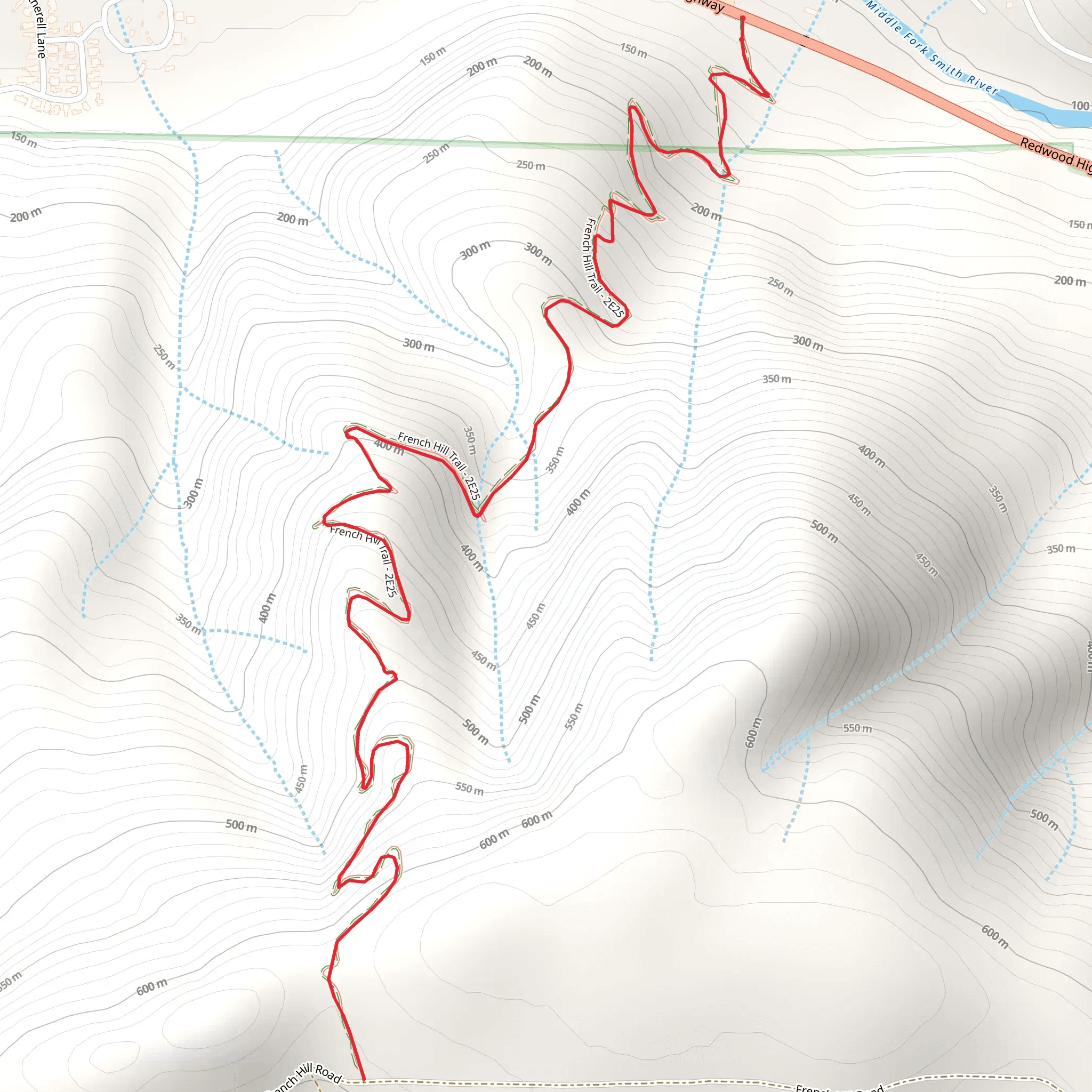 French Hill Trail mobile static map