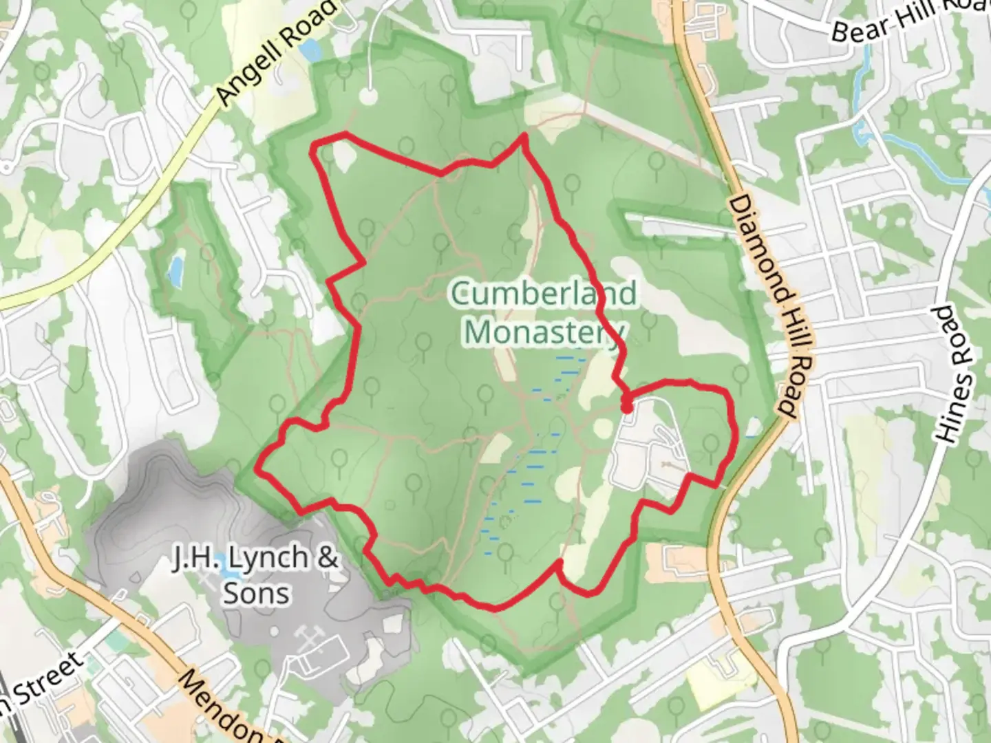 An image depicting the trail Beauregard, Whipple and Nine Men's Misery Loop Trail and its surrounding area.