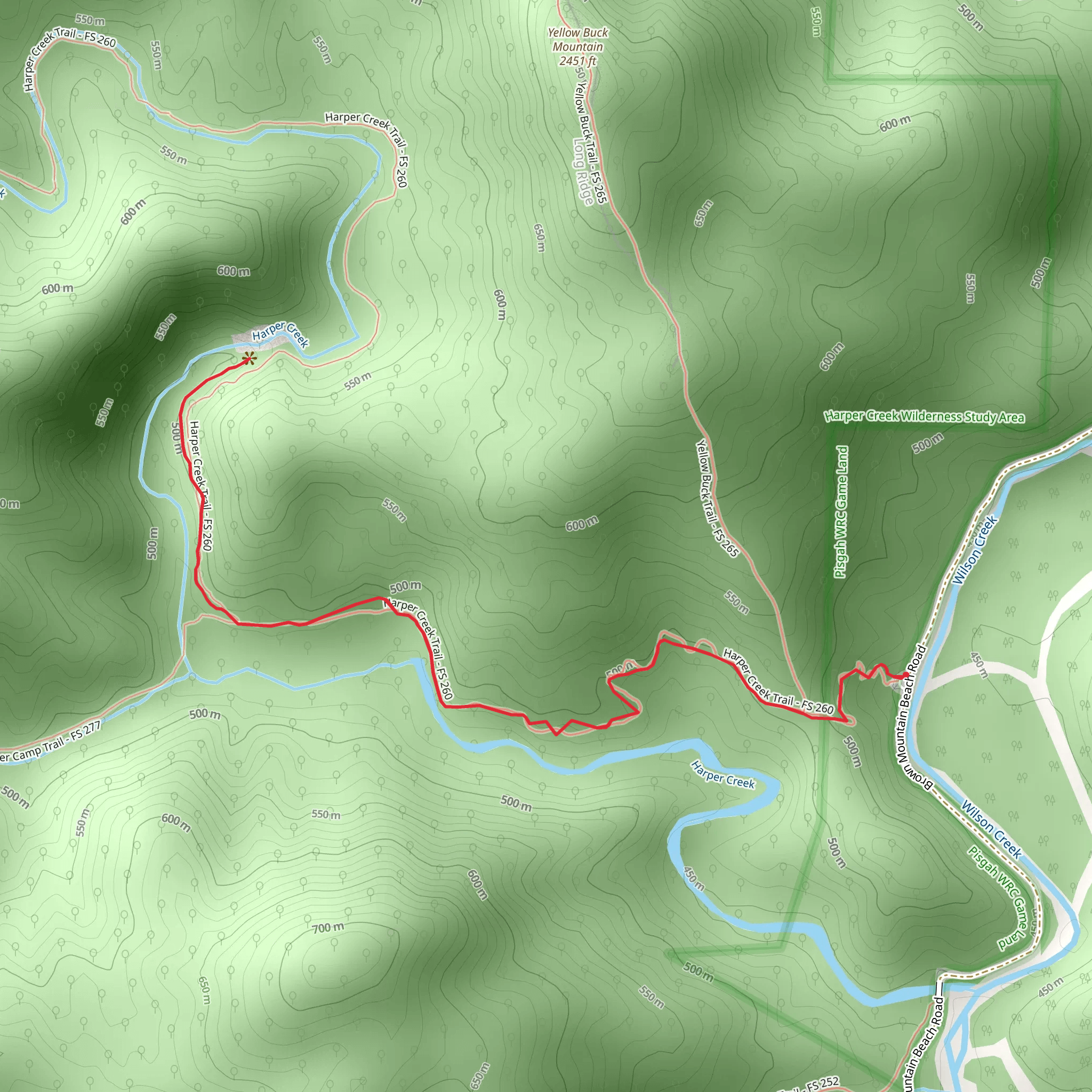 Harper Creek Falls mobile static map