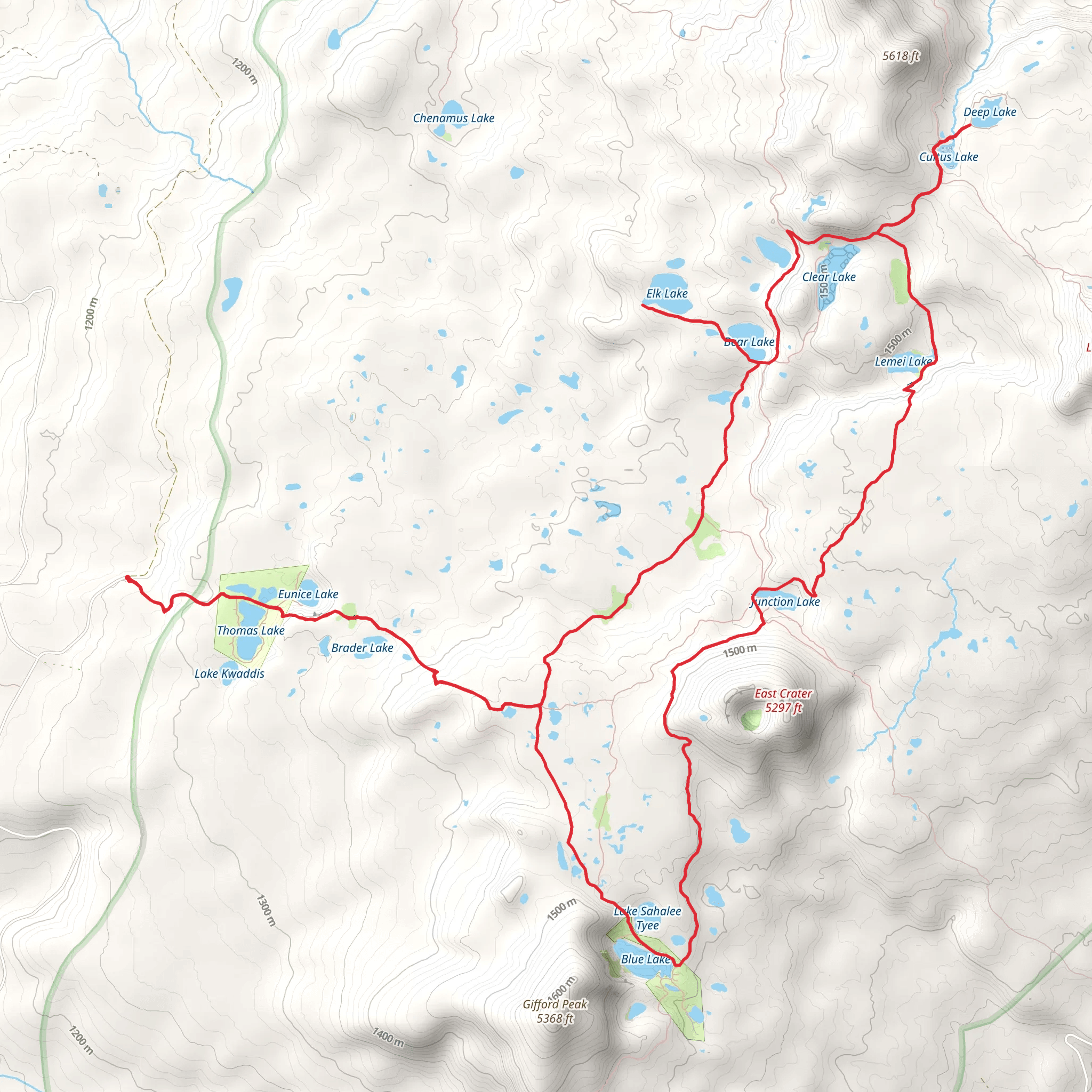 Elk Lake Trail and Thomas Lake Trail mobile static map