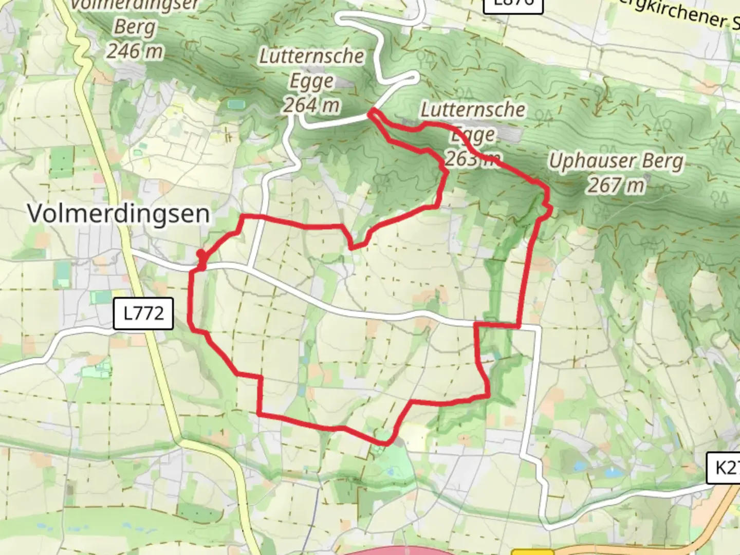 An image depicting the trail Rundweg Wittekindshof Loop and its surrounding area.