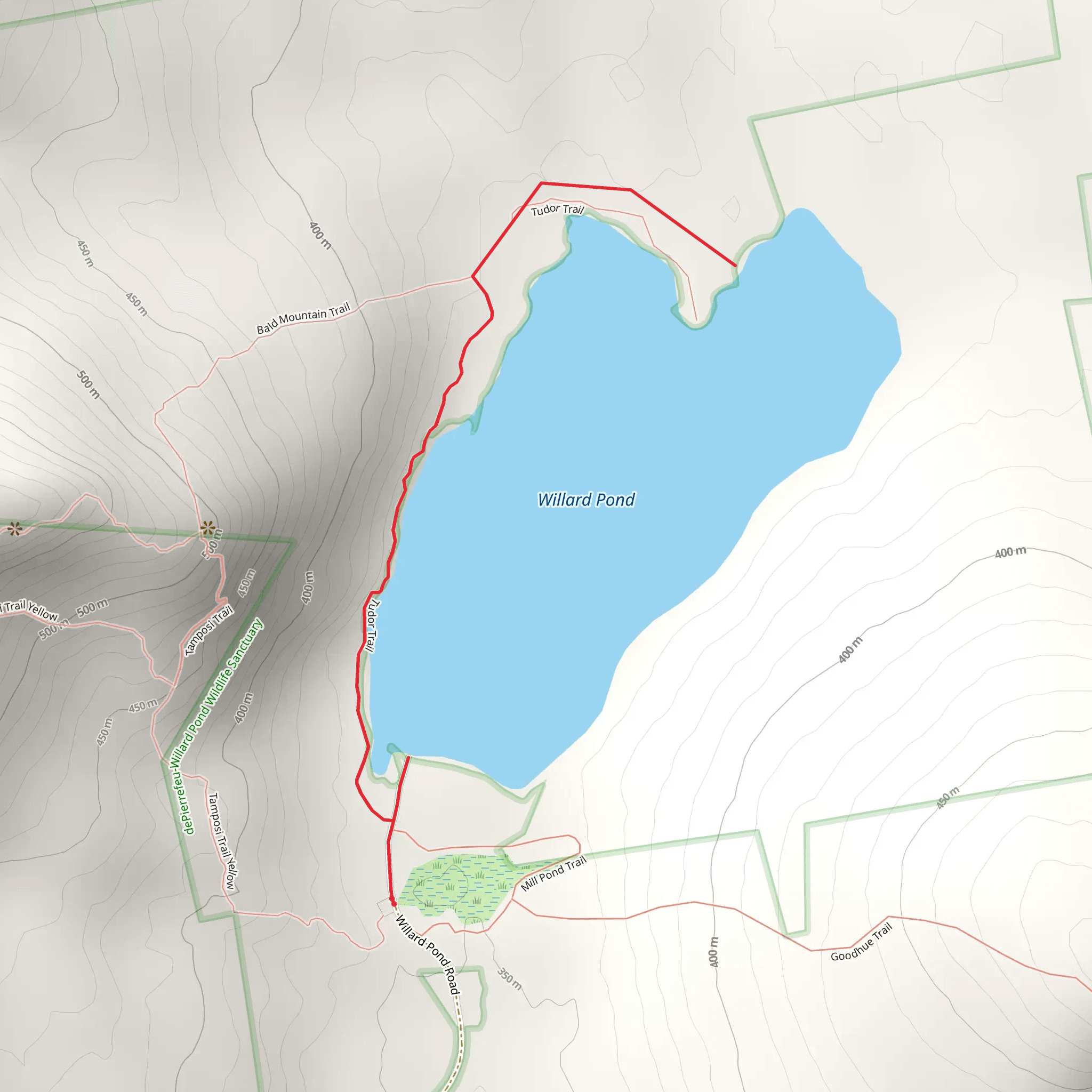 Willard Pond Trail mobile static map