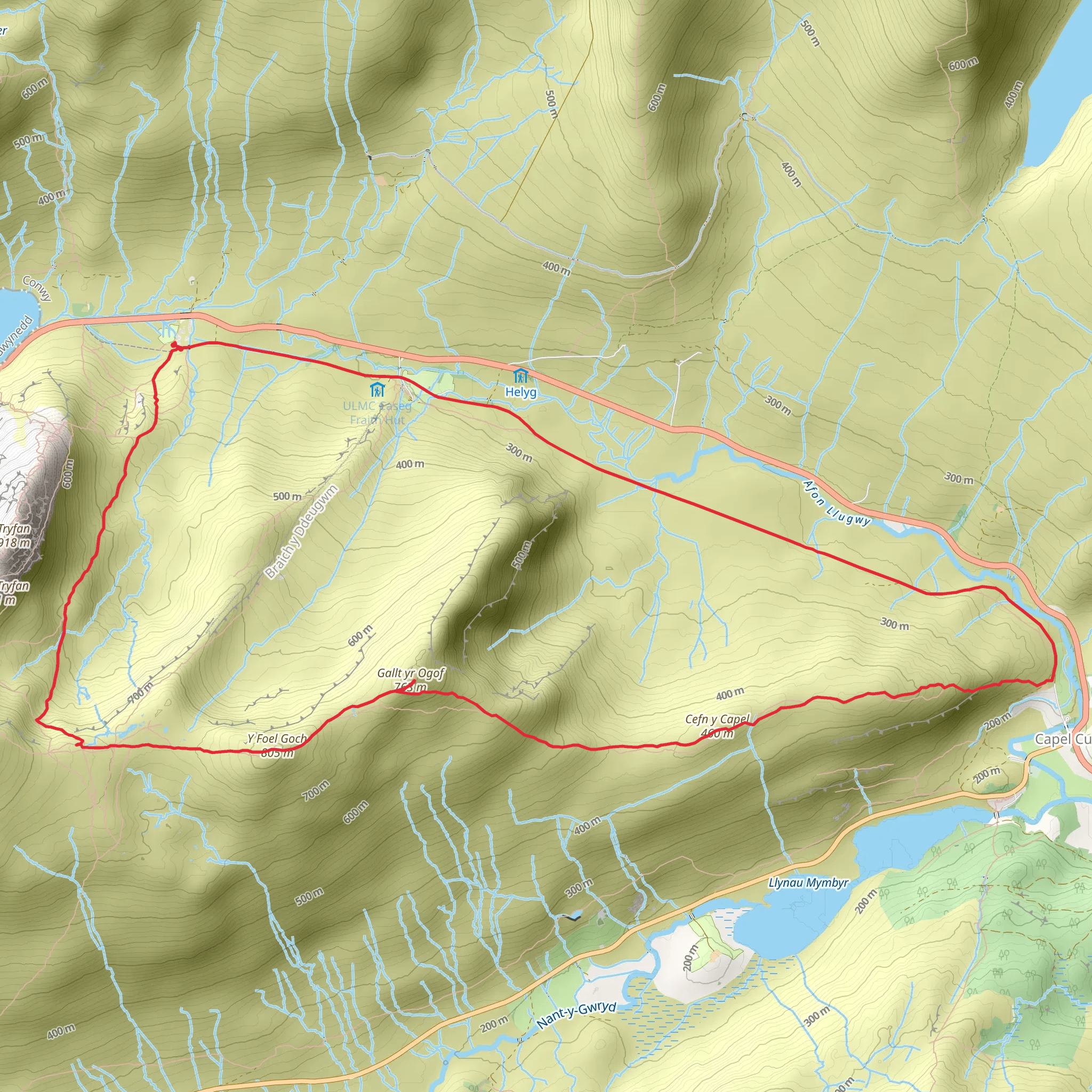 Y Foel Goch and Gallt yr Ogof Circular mobile static map
