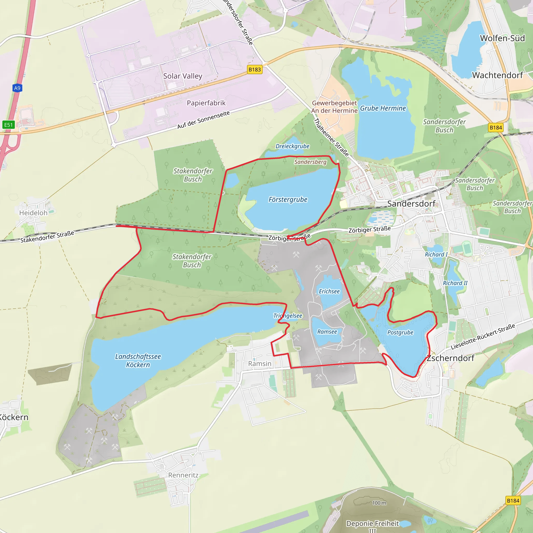 Forstergrube and Postgrube Loop mobile static map