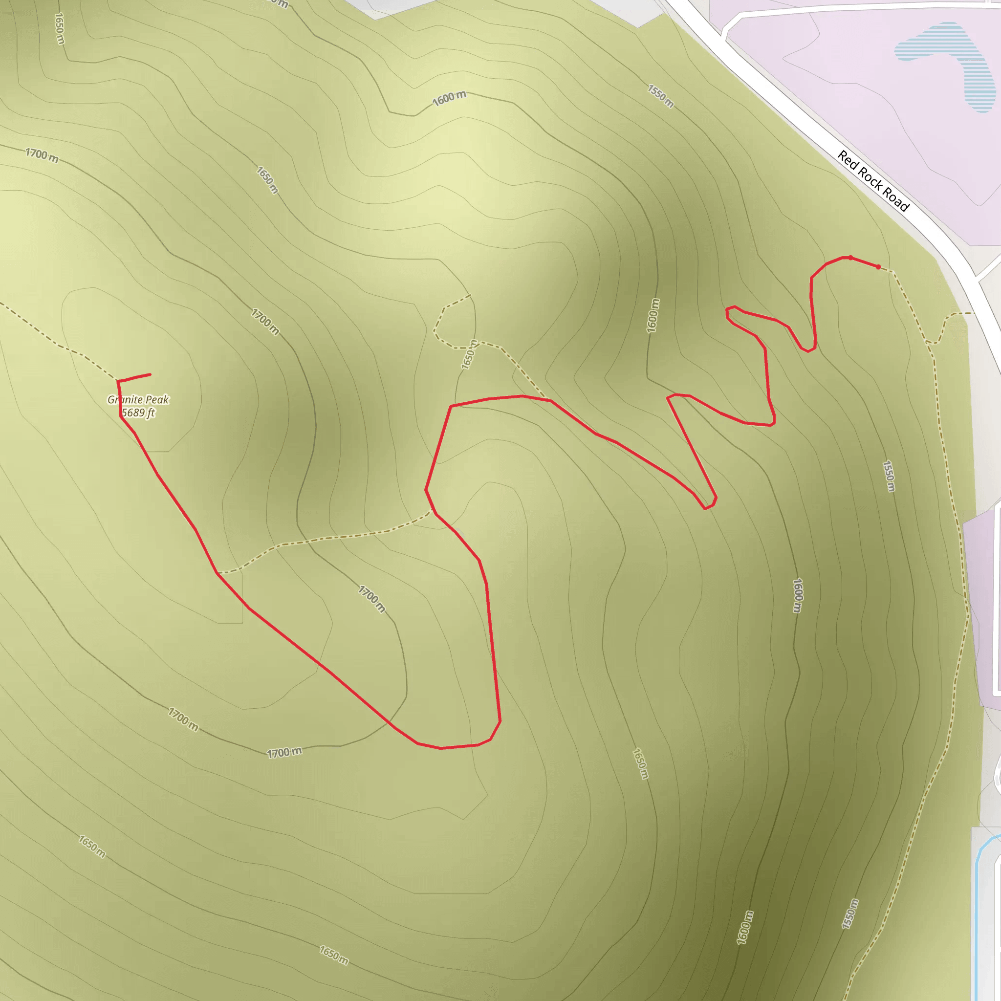Granite Peak from Red Rock Road mobile static map