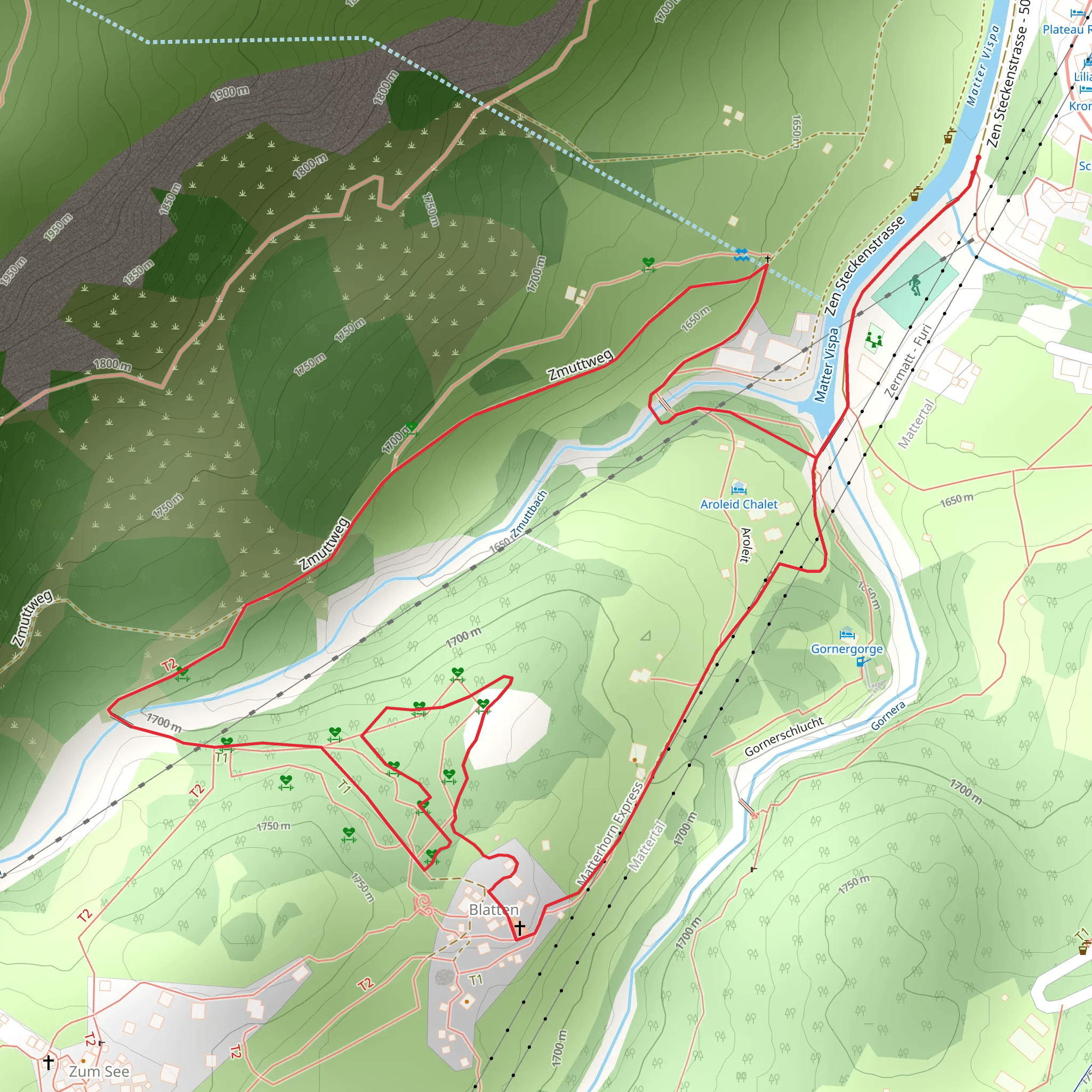 Zermatt Fitness Trail mobile static map
